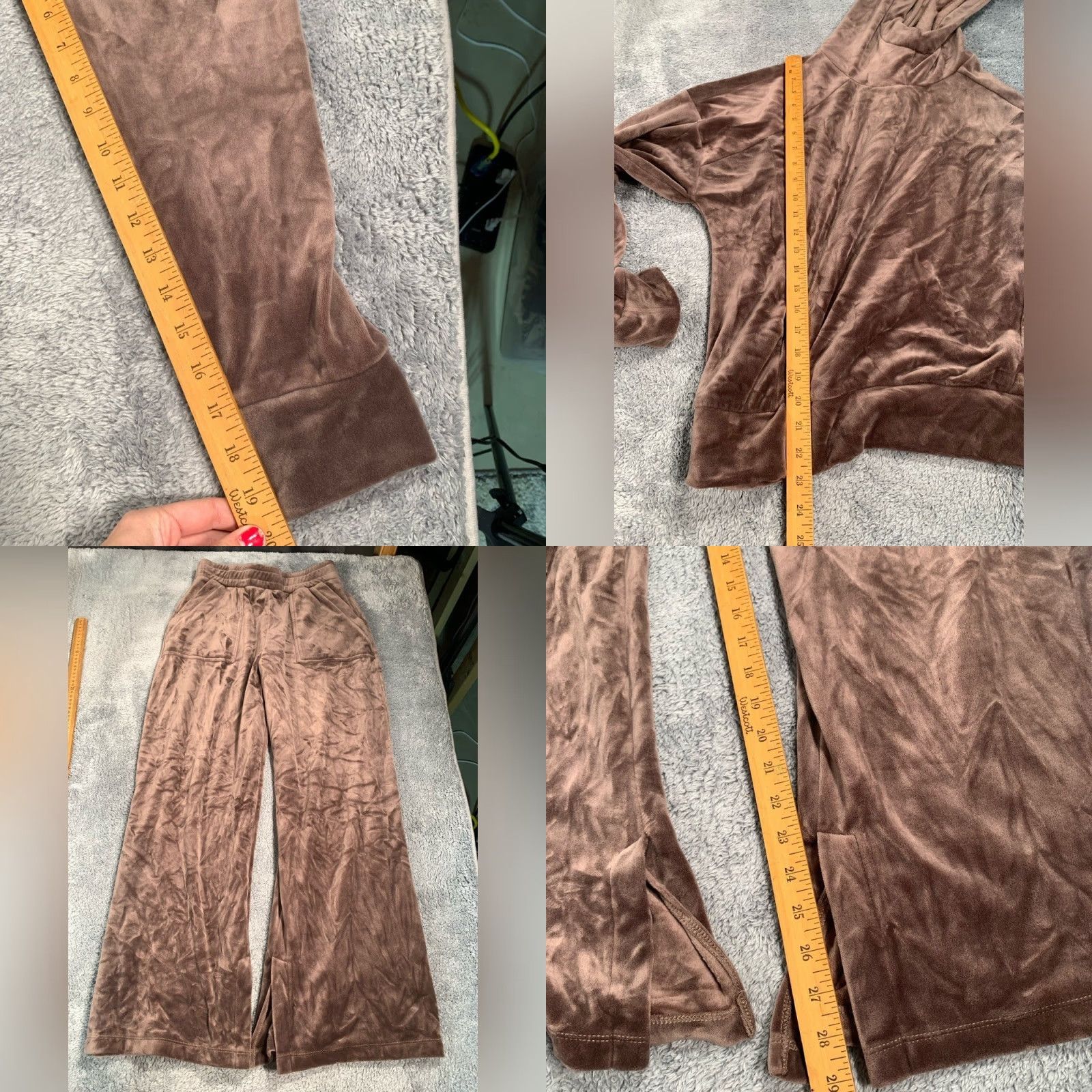 Vintage Evereve Plush Hoodie Sweatpant Set Brown Size M / US 6-8 / IT 42-44 - 8 Thumbnail