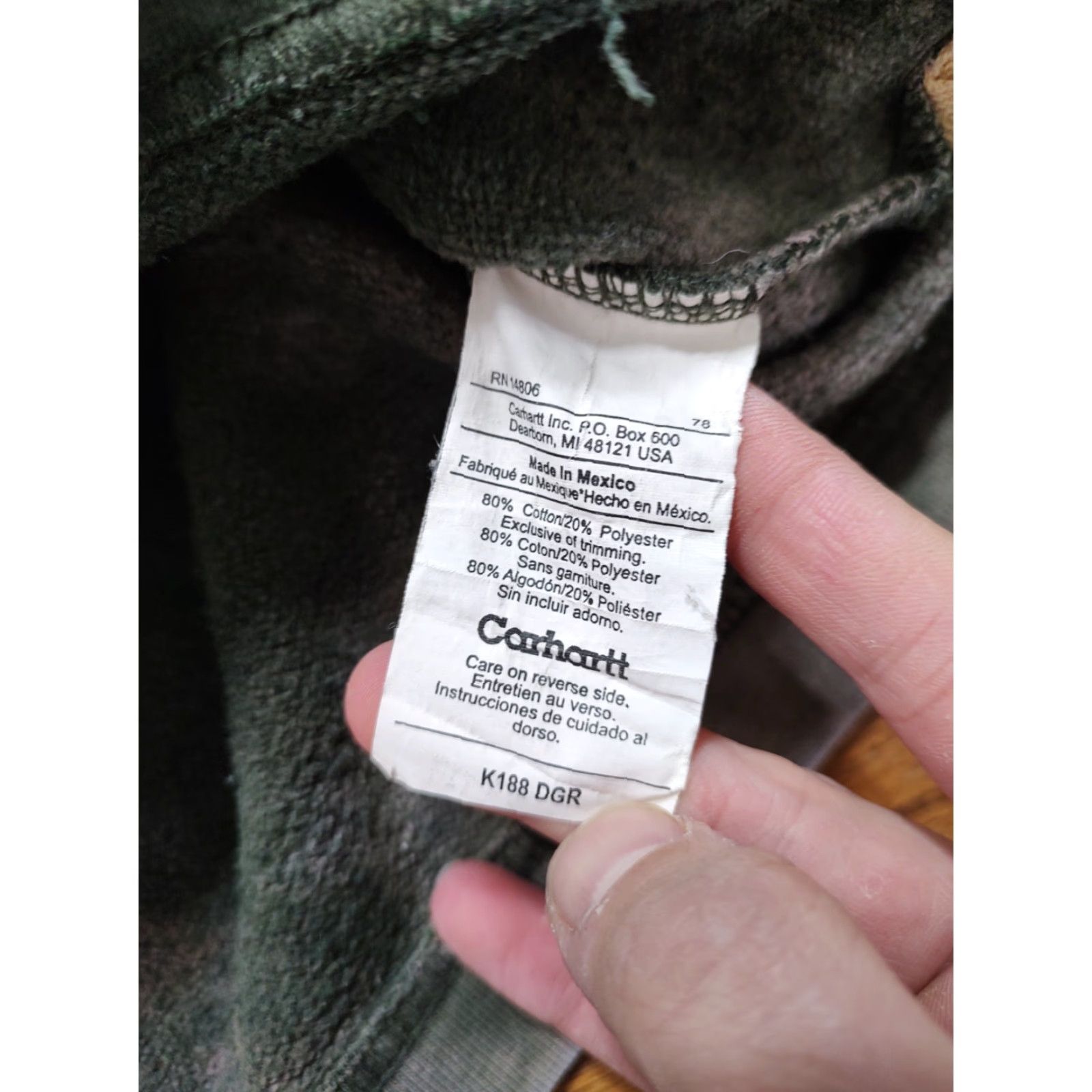 Carhartt VINTAGE Carhartt Mens XL Green 1/4 Zip Sweatshirt Acid Wash Tie Dye Size US XL / EU 56 / 4 - 7 Thumbnail