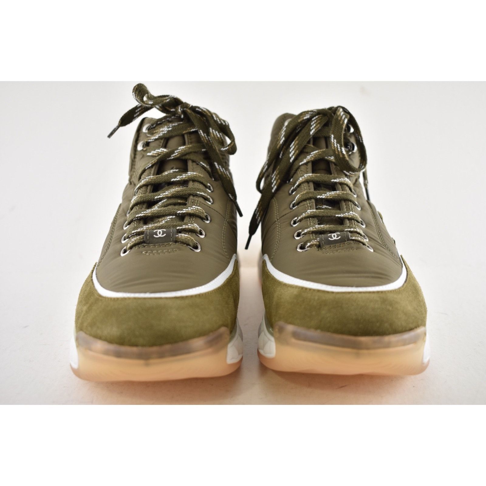 Chanel Chanel 19B Green Quilted Platform CC Logo High Top Trainer Size US 11 / EU 44 - 7 Thumbnail