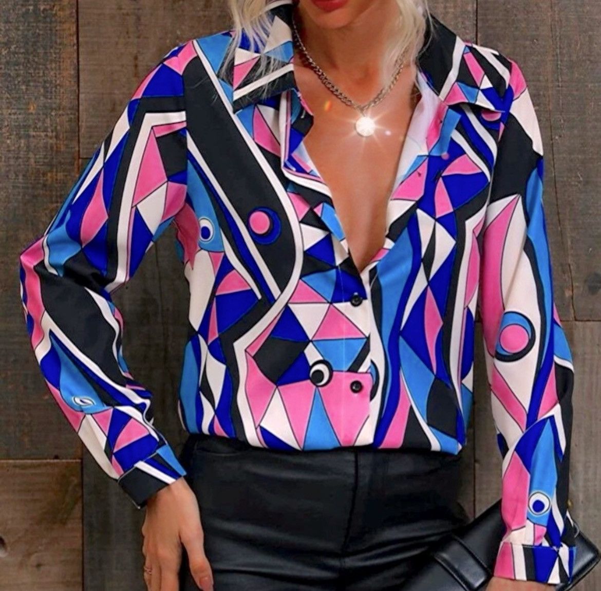 Designer × Other Nwt, Lavishly Paris Gorgeous Multicolored Artdeco Blouse Size M / US 6-8 / IT 42-44 - 1 Thumbnail