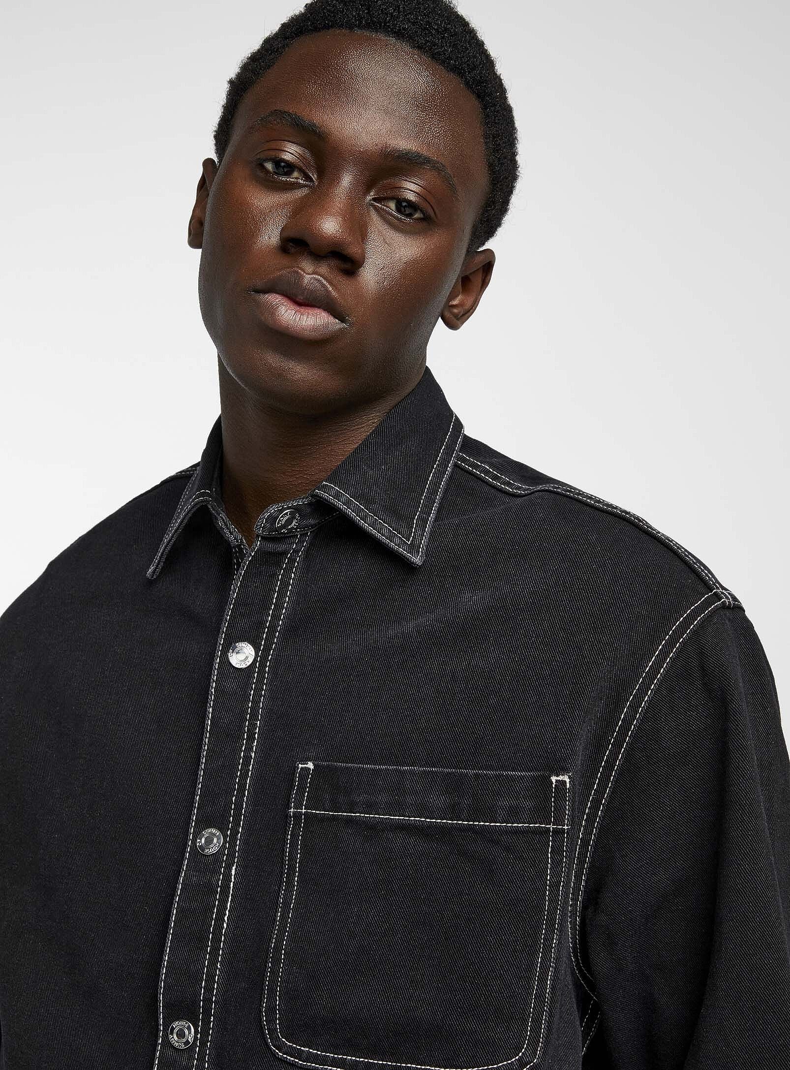 House of Sunny BNWT AW24 HOUSE OF SUNNY BLACK DENIM LOGO OVERSHIRT L Size US L / EU 52-54 / 3 - 10 Thumbnail