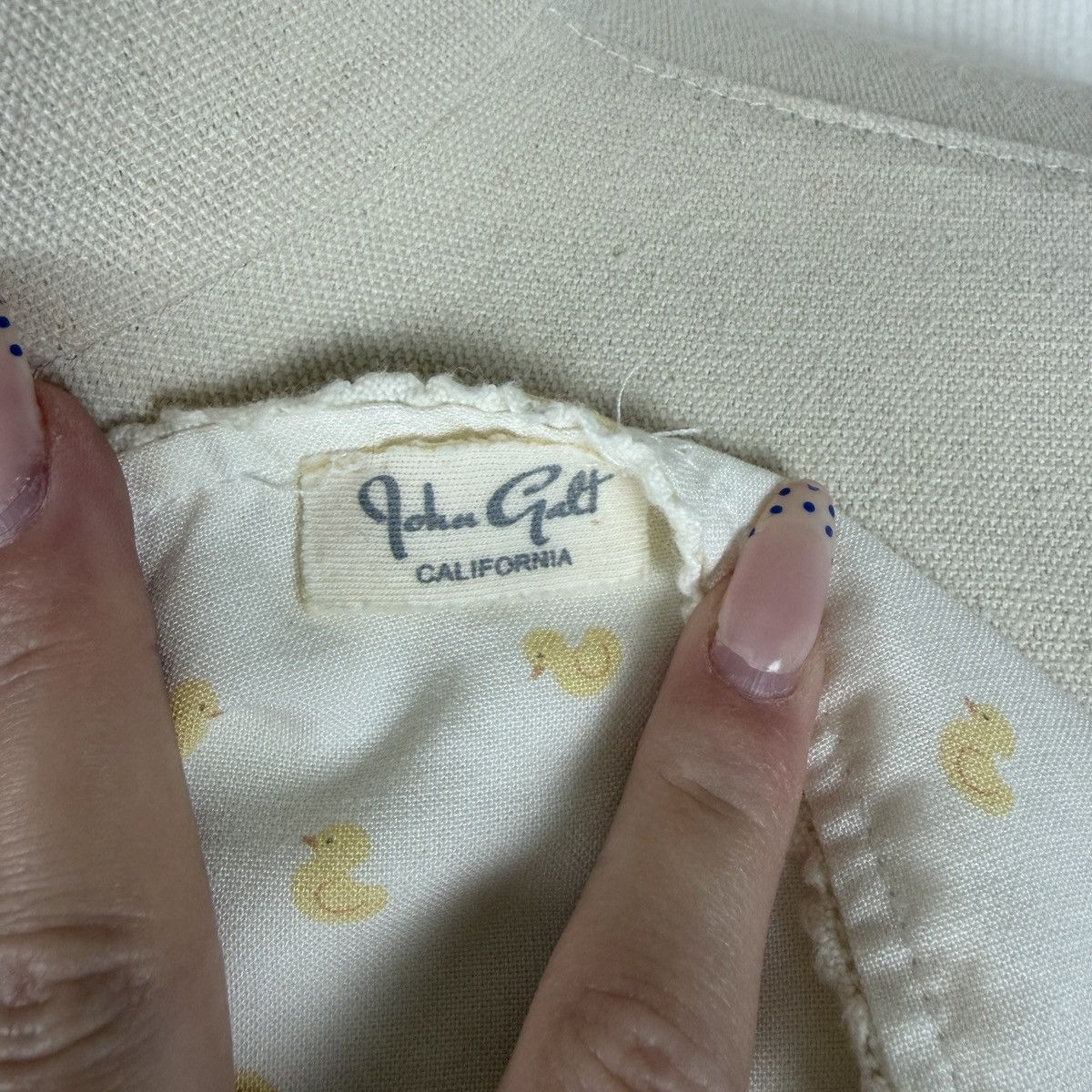 Brandy Melville John galt white yellow duck babydoll top Size ONE SIZE - 3 Thumbnail