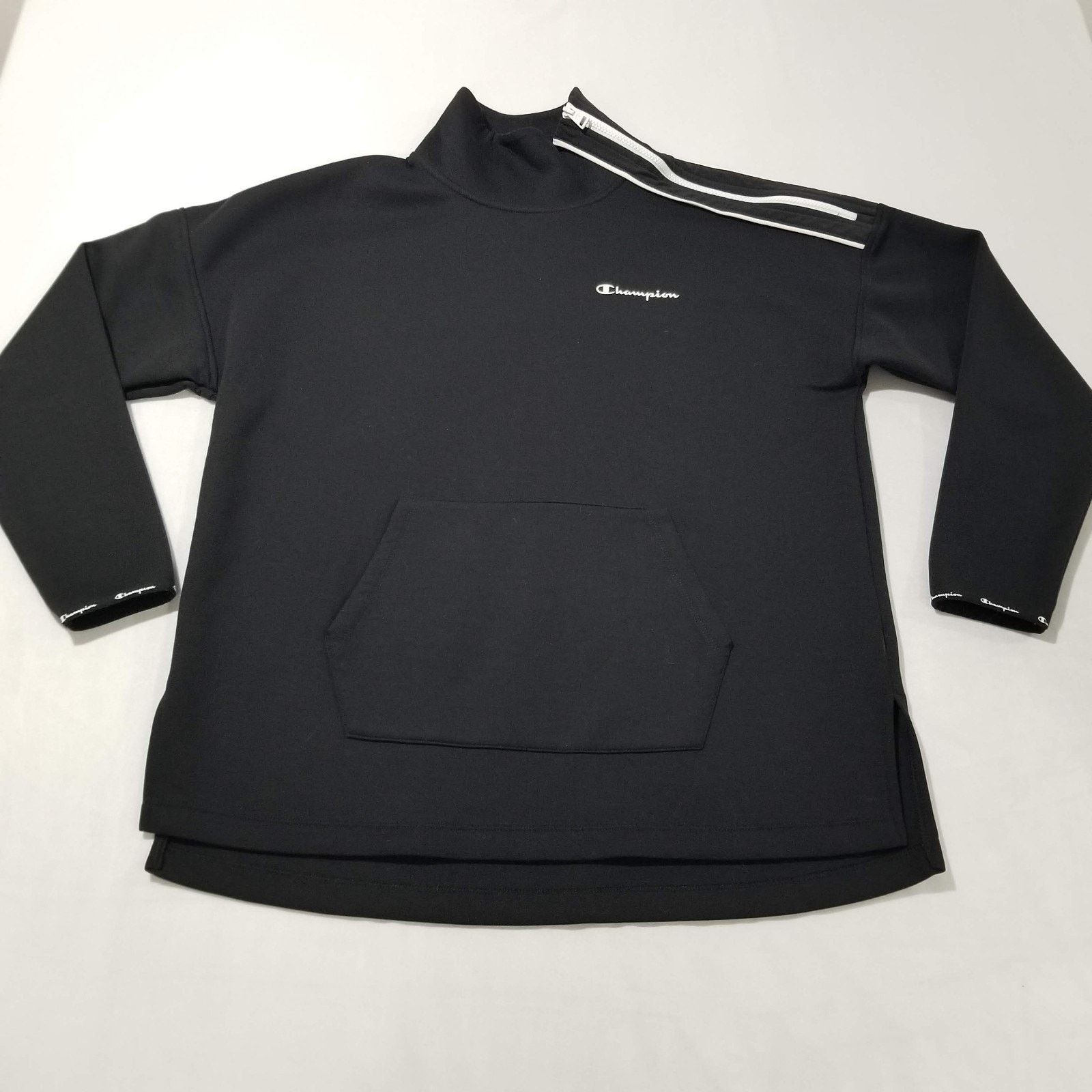 Champion Champion Sweatshirt Large Black Sport Mock Neck Pullover Size L / US 10 / IT 46 - 4 Thumbnail