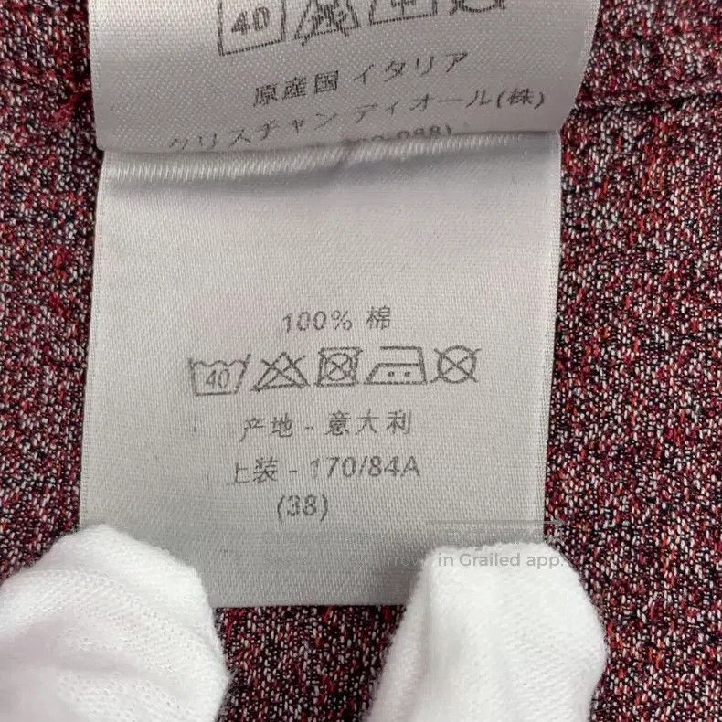 Dior Dior Size 38 Burgundy cotton lapel single-breasted long-sle Size US XXS / EU 40 - 8 Thumbnail