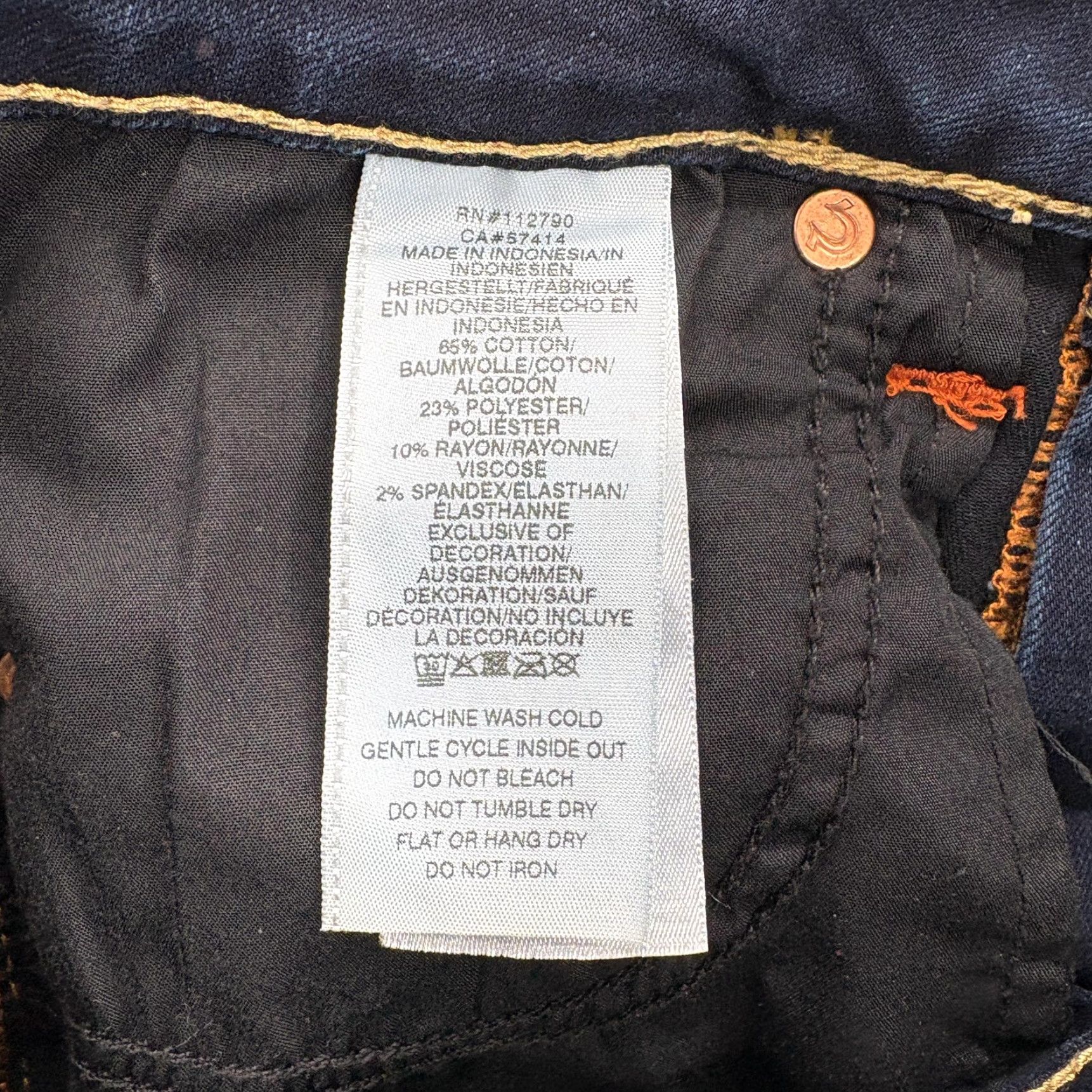 True Religion True Religion Jeans Skinny 27 Blue Dark Wash Mid Rise Womens 5-Pocket Denim Zip Slim Stretch Y2K Vintage No Size 27" / US 4 / IT 40 - 5 Thumbnail