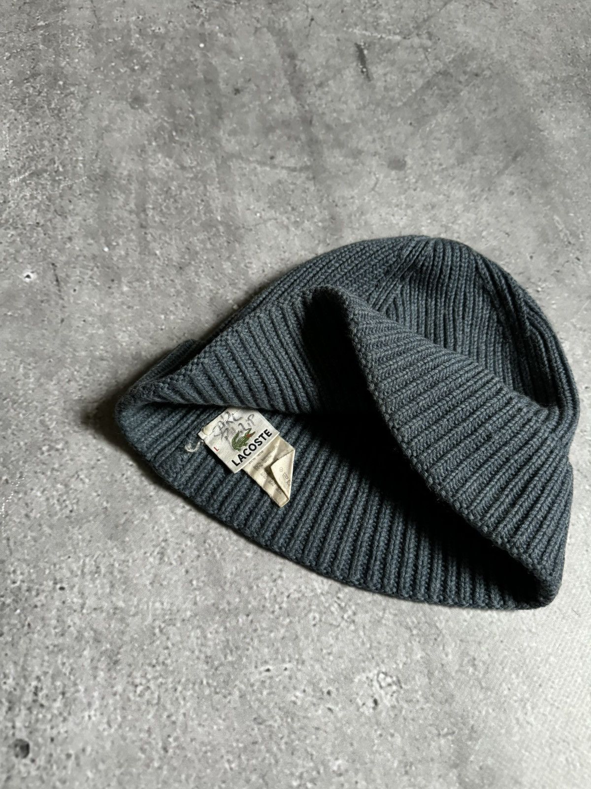 Lacoste × Vintage Vintage Lacoste Ribbed Beanie Hat Size ONE SIZE - 3 Thumbnail