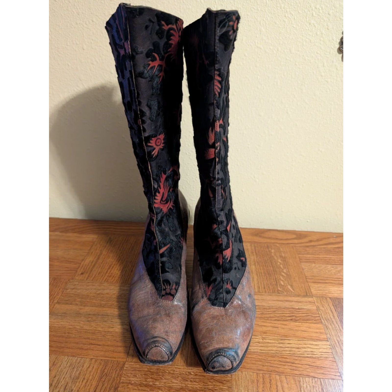 Vintage VINTAGE CYDWOQ Handel Boots Women 9.5 39.5 maroon Leather Heeled Boots USA 90s? Size US 10 / IT 40 - 3 Thumbnail