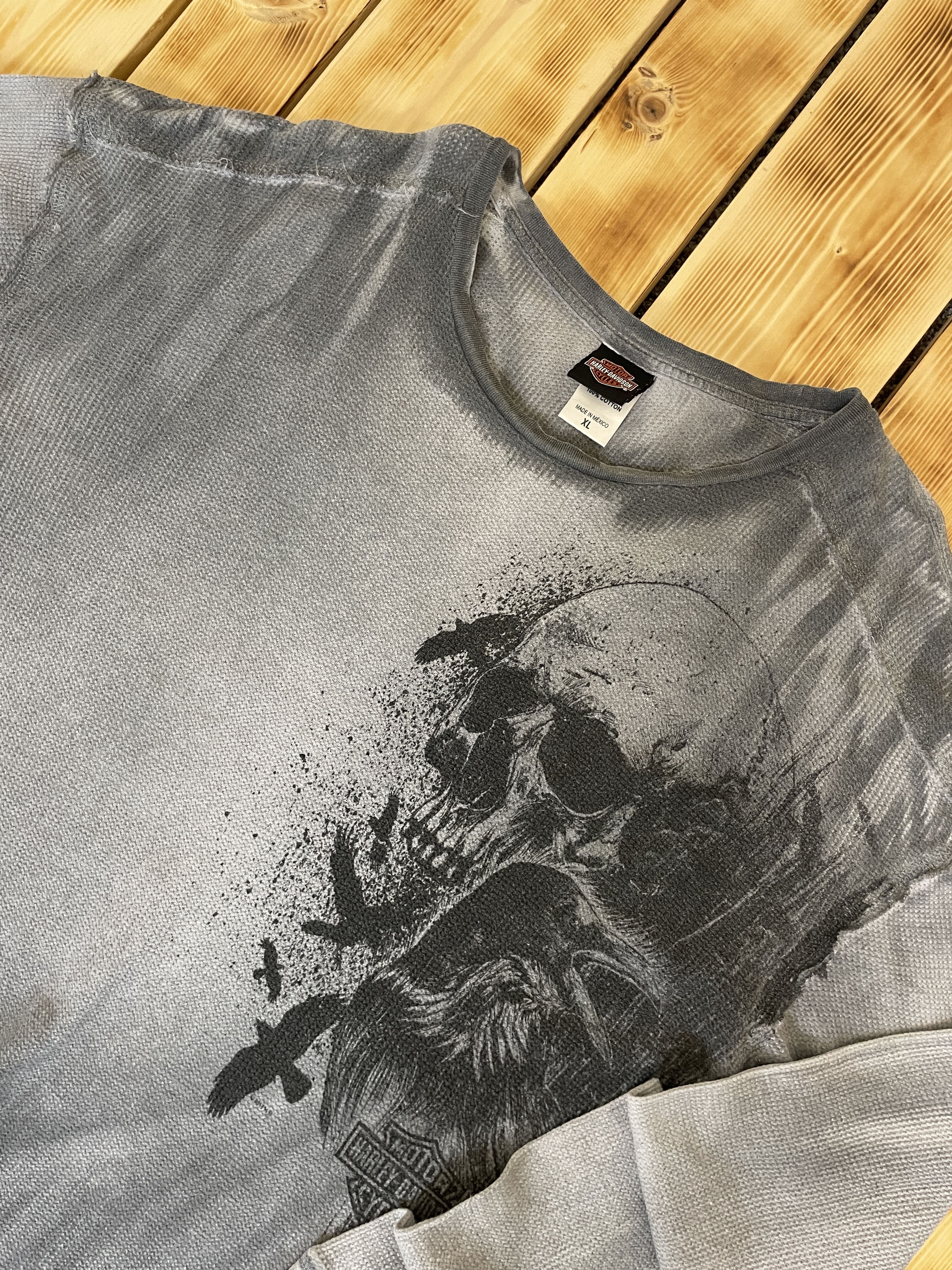Band Tees 2017 Harley Davidson LongSleeve Skull Faded Print Kauai 2013 Size US XL / EU 56 / 4 - 1 Thumbnail
