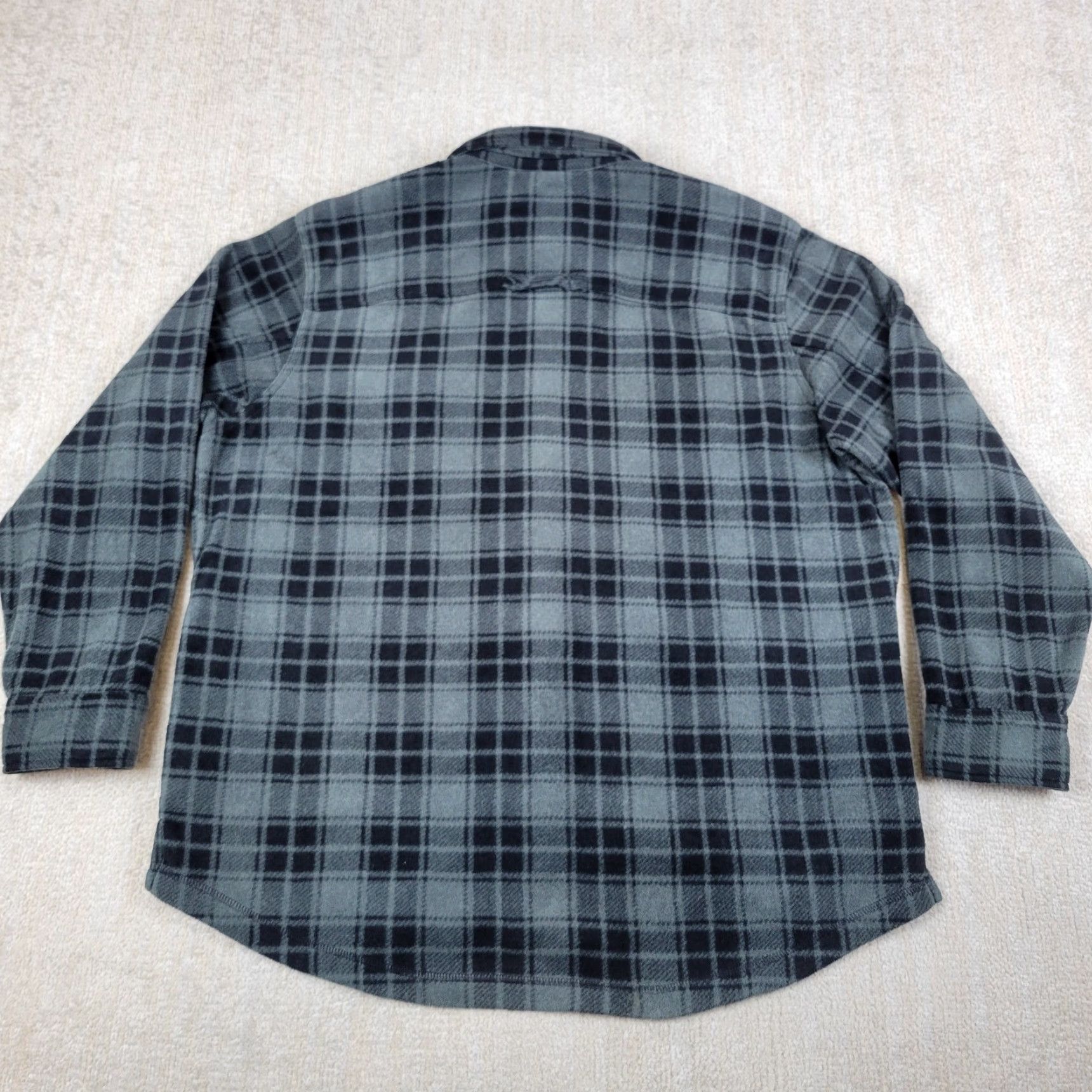 Harley Davidson Harley-Davidson Shacket Mens 2XL Plaid Gray Black Fleece Snap Shirt Jacket Shacket Size US XXL / EU 58 / 5 - 2 Thumbnail