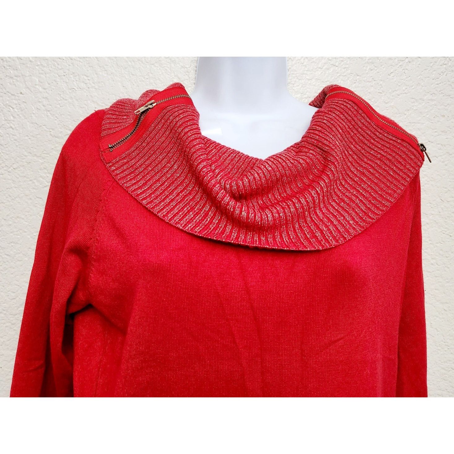 Other No Boundaries Red Silver Cowl Neck Dress XL 15 17 Juniors Size XL / US 12-14 / IT 48-50 - 2 Thumbnail