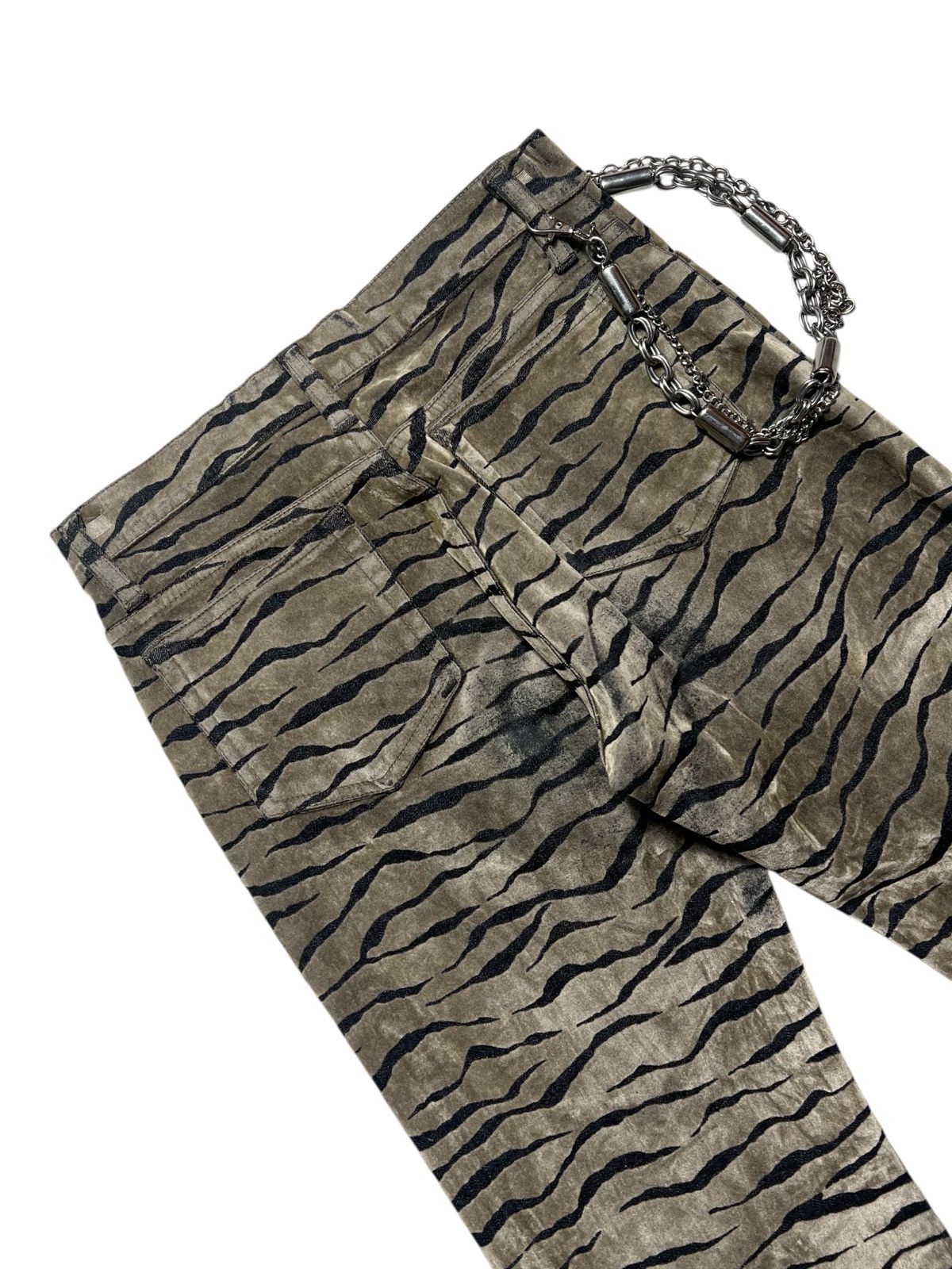Japanese Brand Sick Vintage Bison Zebras Art Super Flared Pants Size US 28 / EU 44 - 12 Thumbnail