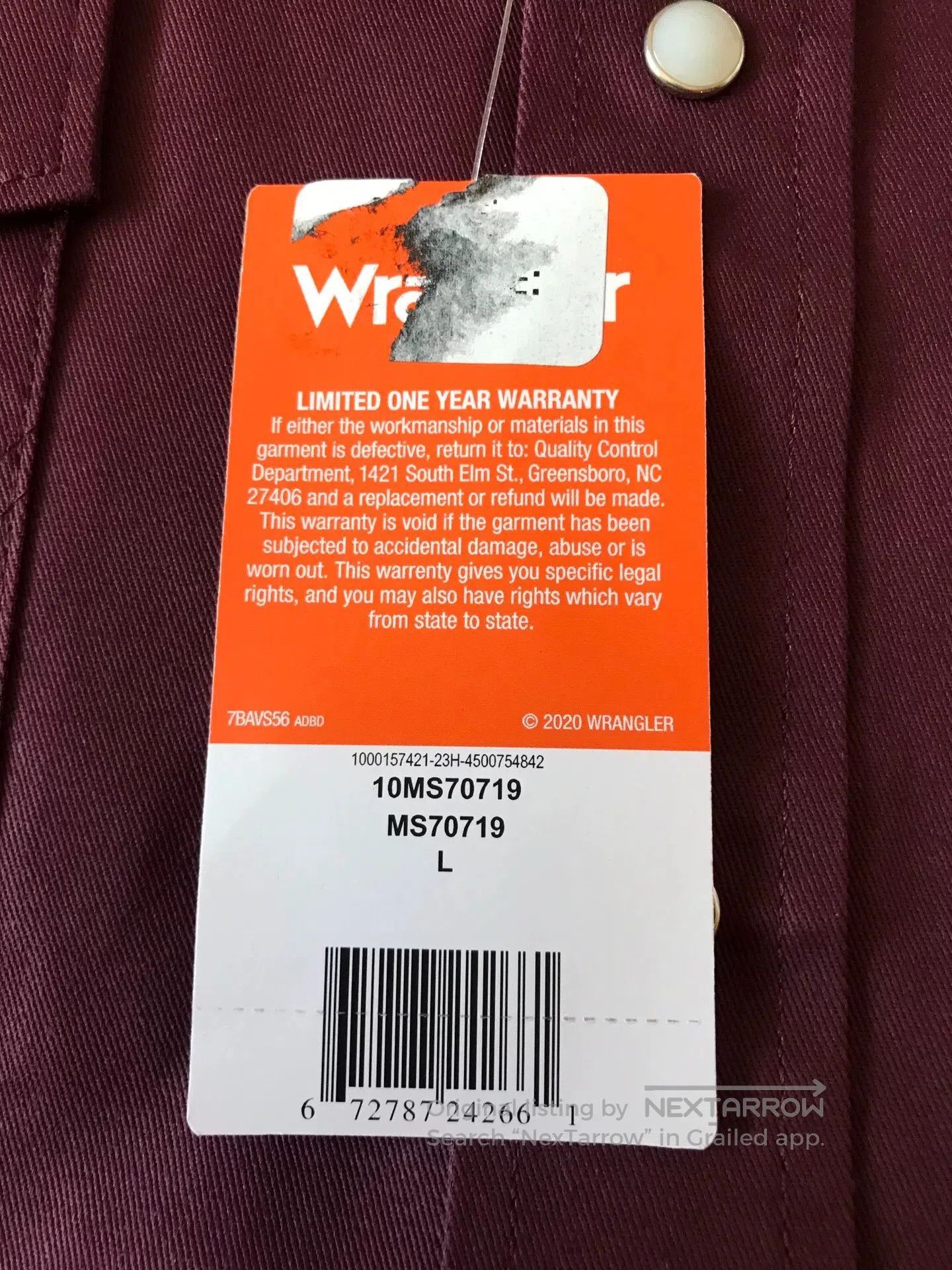 Wrangler Wrangler MS70719 Red Western Shirt. Size US L / EU 52-54 / 3 - 8 Thumbnail