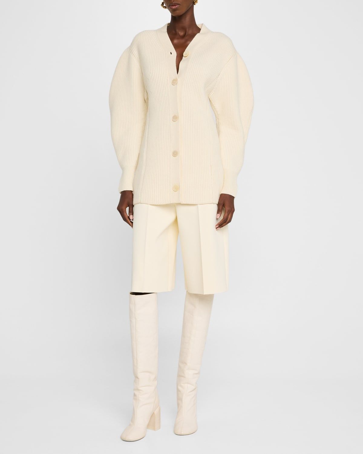 Jil Sander o1y1025 Cardigan in Off-White Size S / US 4 / IT 40 - 4 Thumbnail