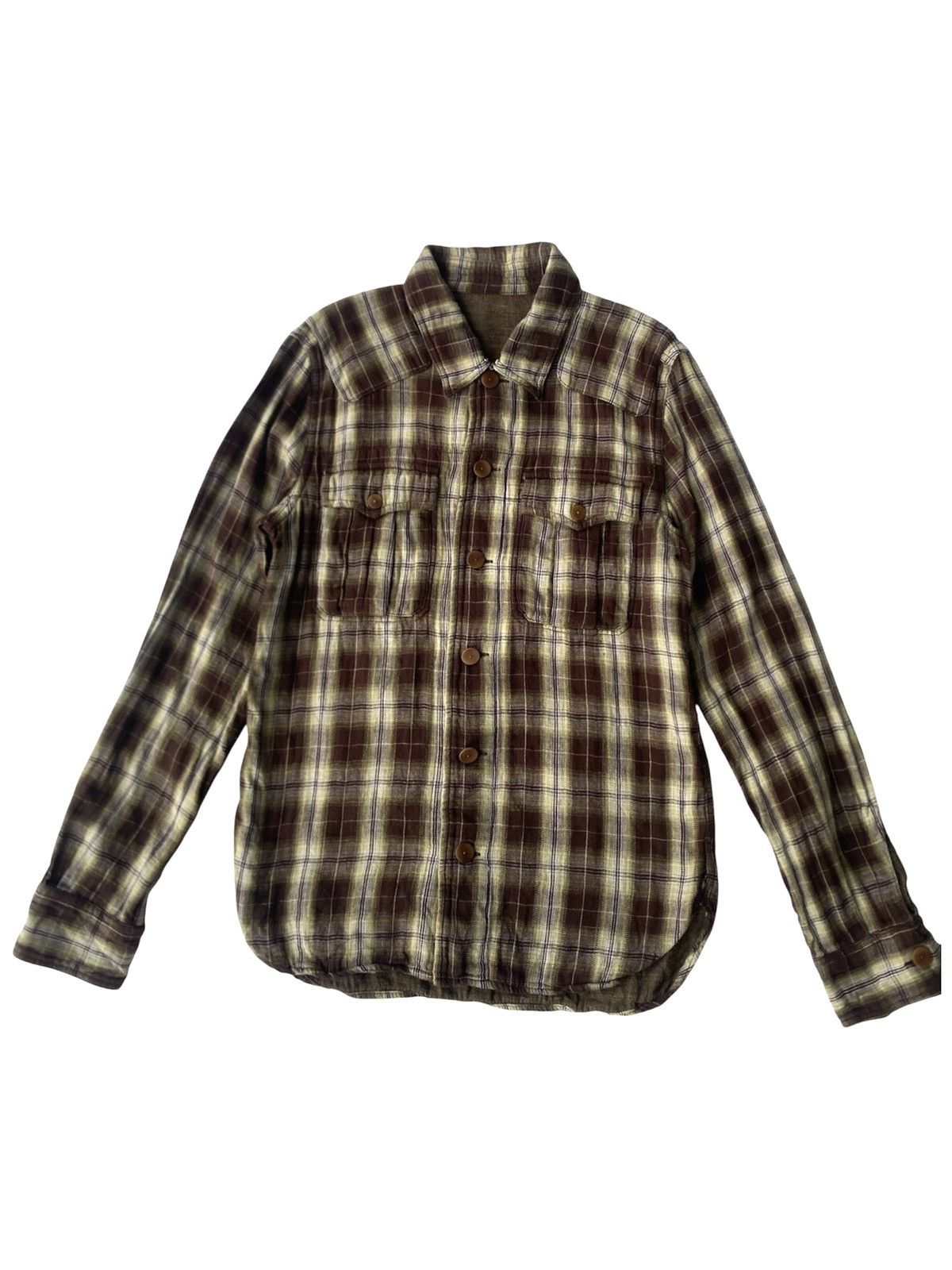 Nigel Cabourn Nigel Cabourn Reversible Flannel Plaid Pattern Shirt Size US S / EU 44-46 / 1 - 3 Thumbnail