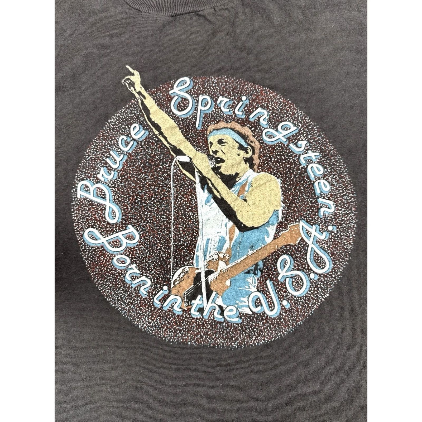 Vintage Vintage Bruce Springsteen Born In The U.S.A. Tour T Shirt Single Stitch M Black Cotton Blend Polyester Men T-Shirt 80s Band USA Rock Mens Size US M / EU 48-50 / 2 - 4 Thumbnail