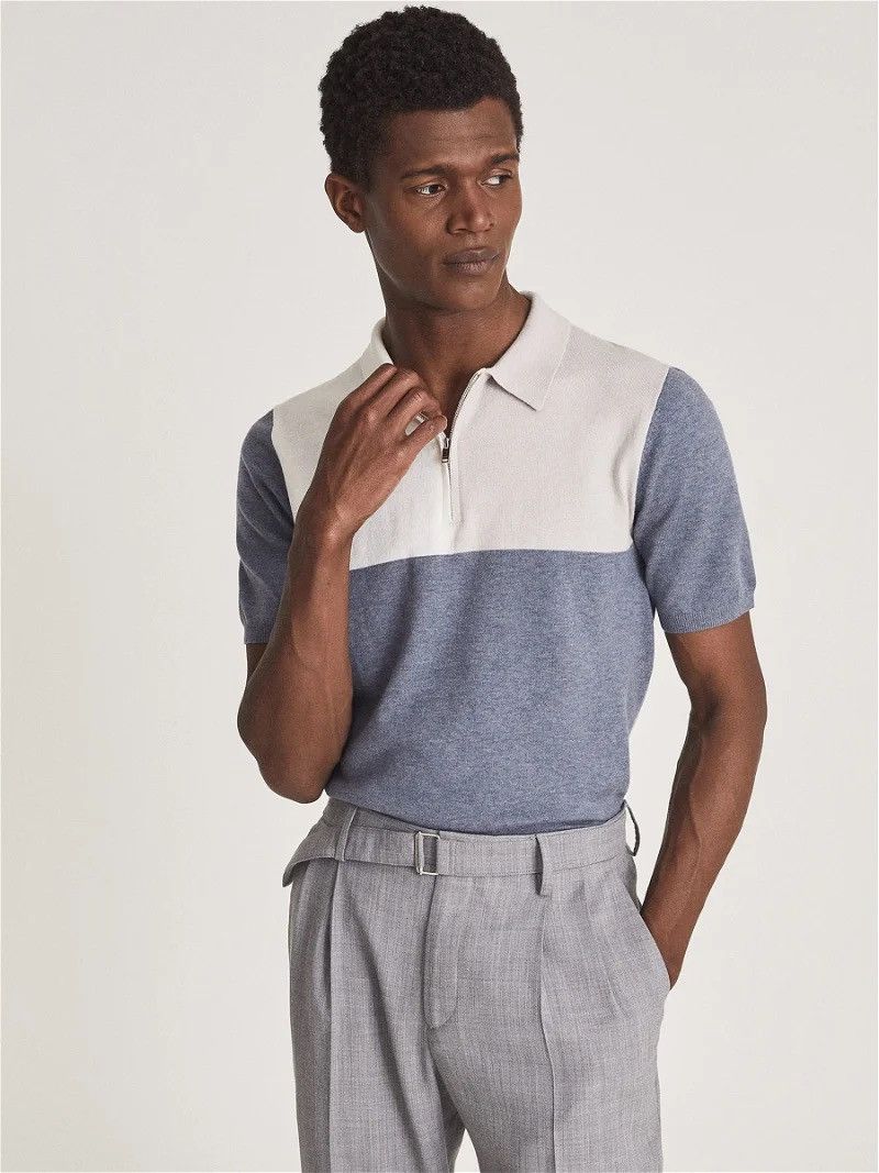 Reiss REISS Port Luxury 1/4 Zip Wool & Cotton Polo Size US M / EU 48-50 / 2 - 1 Thumbnail