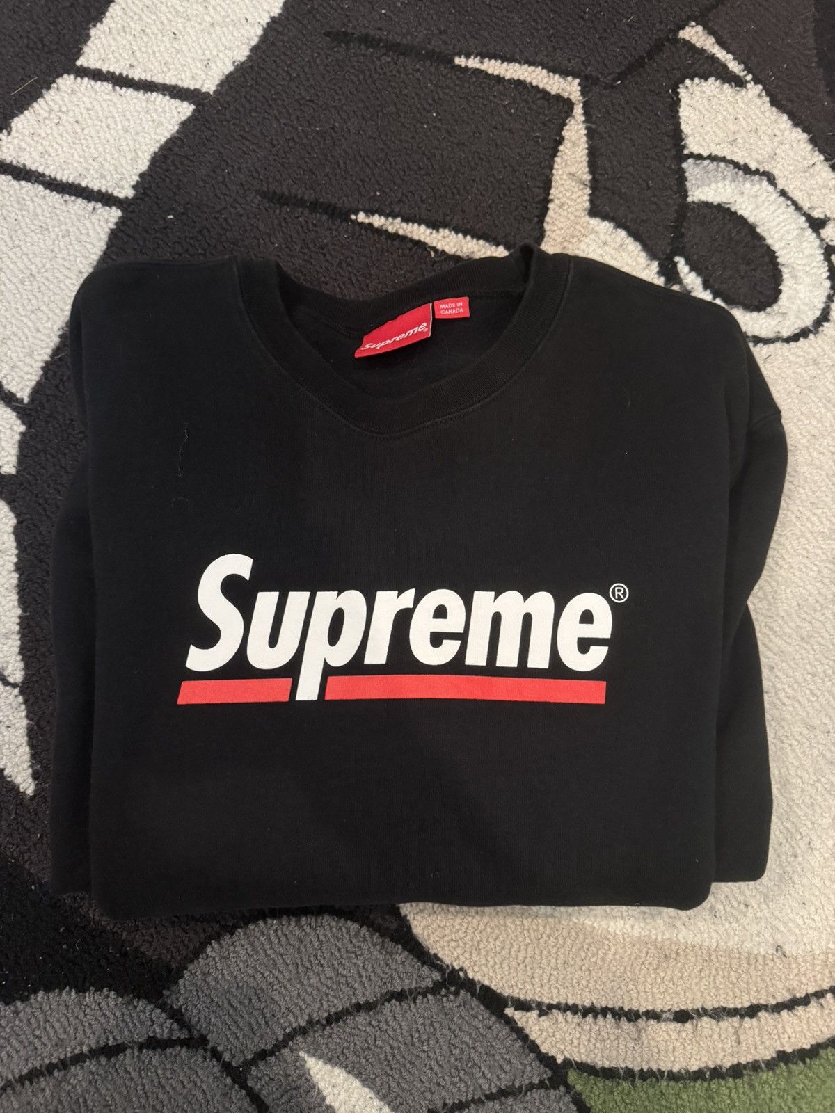 Supreme Underline Crewneck Black