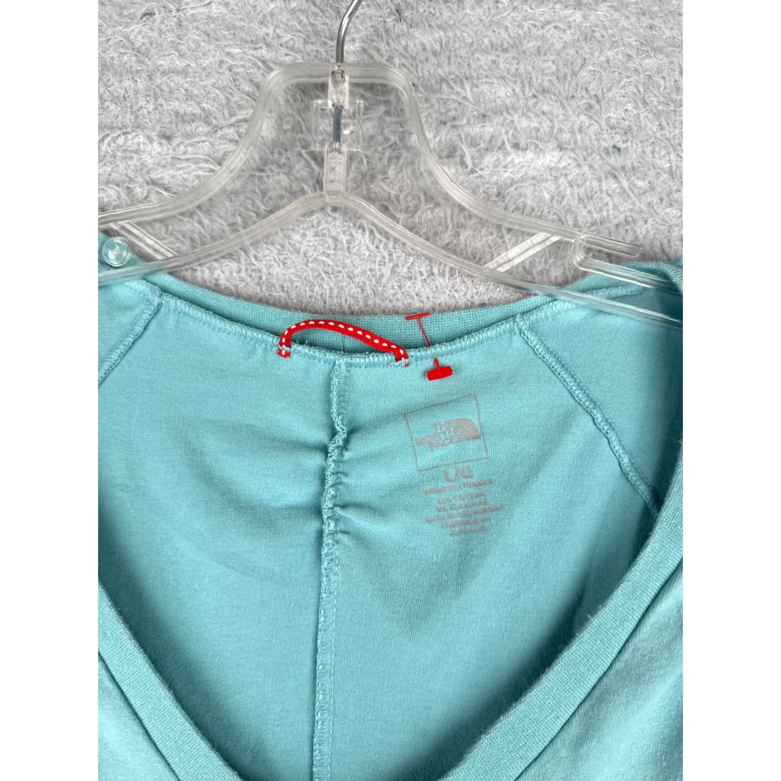 The North Face The North Face Shirt Women L Blue Floral Short Sleeve V-Neck Cotton Blend Size L / US 10 / IT 46 - 6 Thumbnail
