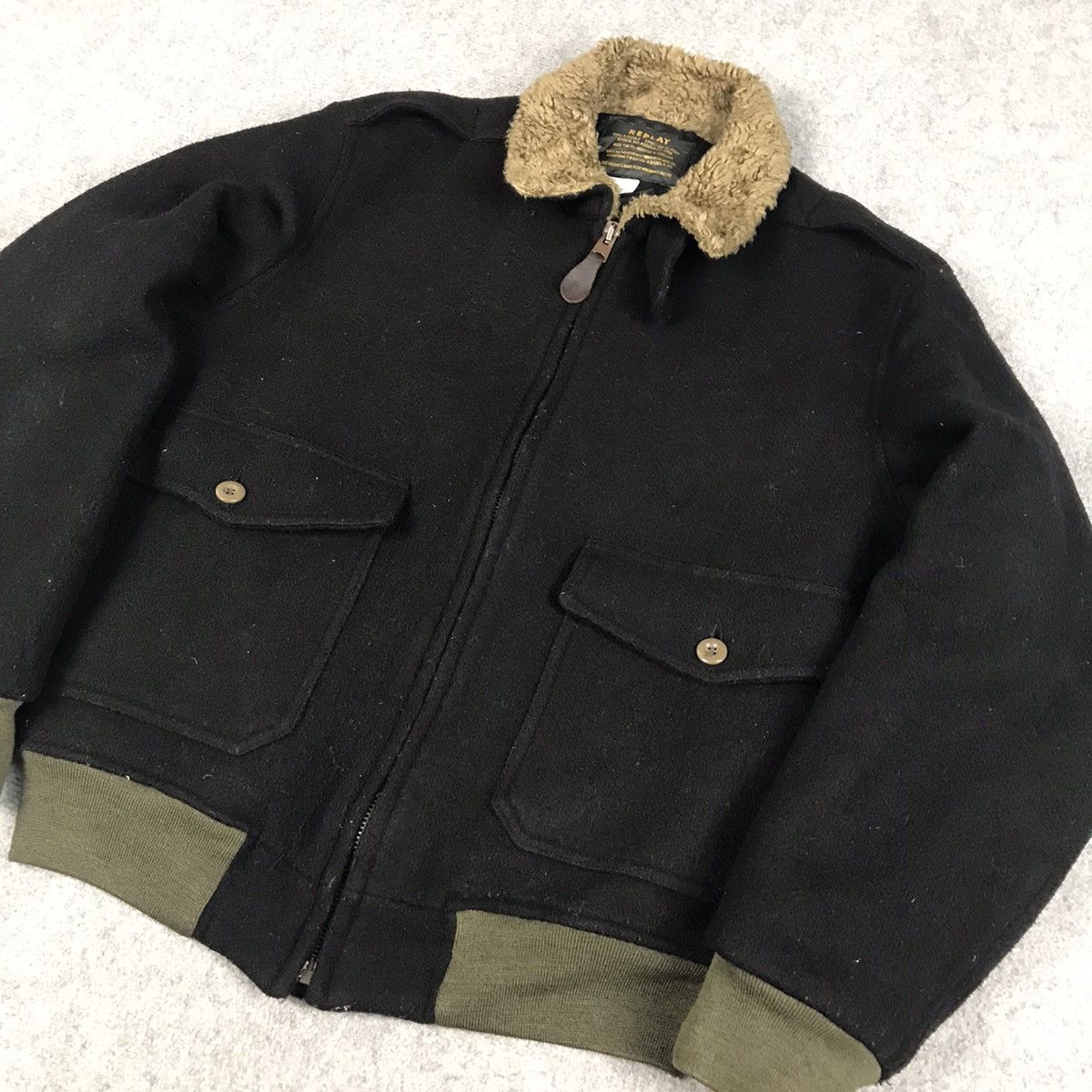 Japanese Brand × Replay RARE🔥REPLAY WOOL ZIPPER JACKET Size US L / EU 52-54 / 3 - 5 Thumbnail