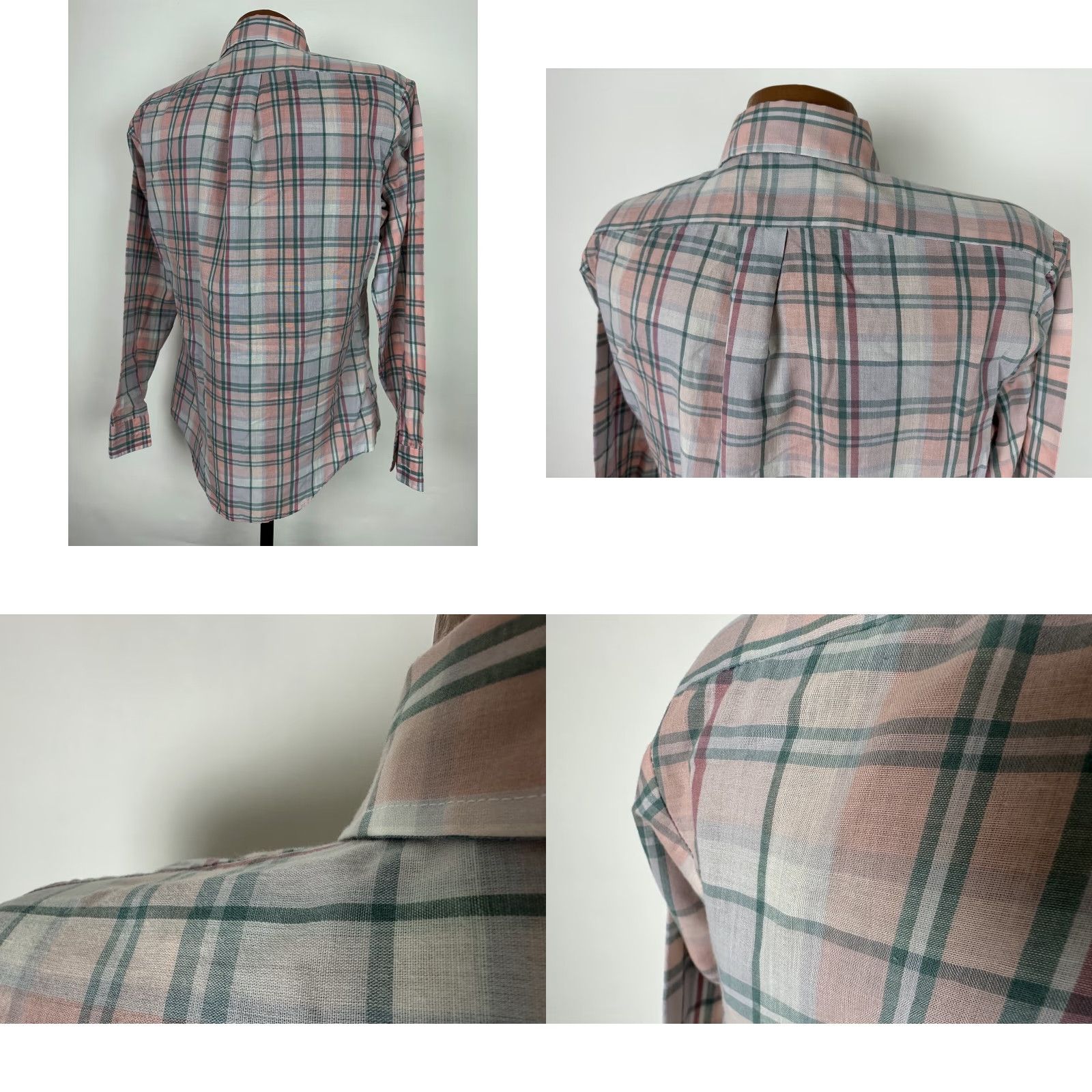 Pinko VINTAGE Dee Cee Shirt 80s Button-Up Slim Fit Men M Pink Plaid Lightweight Cotton Polyester Casual, Business, Travel Mens Size US M / EU 48-50 / 2 - 8 Thumbnail