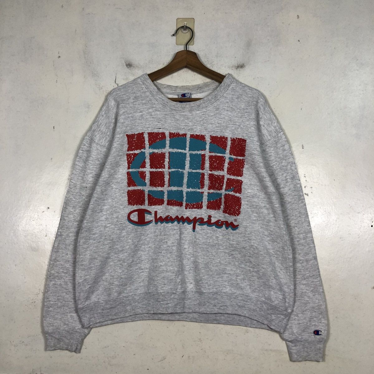 Vintage 📌Vintage Sweatshirt Crewneck Champion Big Logo Size US M / EU 48-50 / 2 - 3 Thumbnail