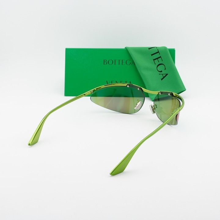 Bottega Veneta Bottega Veneta BV1174S 003 Sunglasses Green Cat Eye Frame Size ONE SIZE - 8 Thumbnail