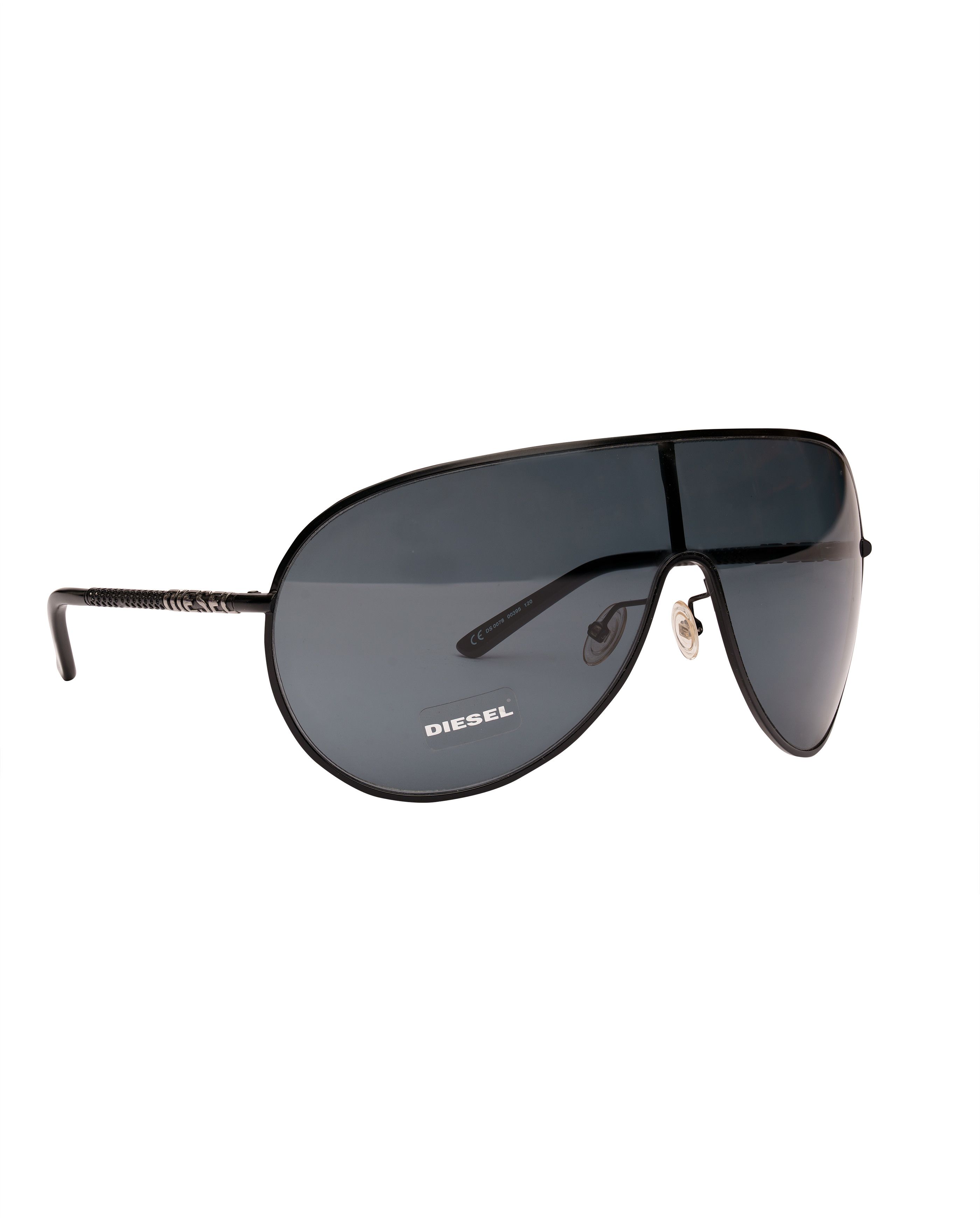 Diesel Diesel '90s Oversized Black Rimless Mask Sunglasses Size ONE SIZE - 3 Thumbnail