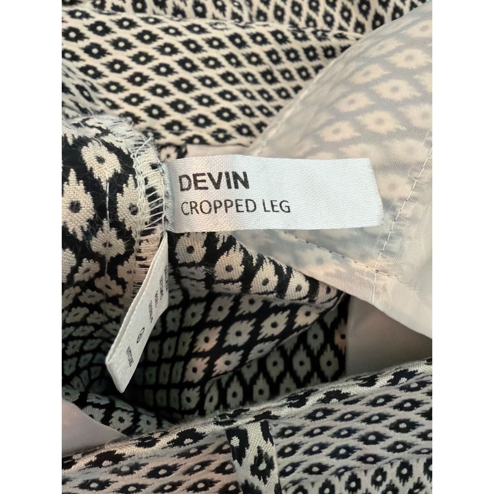 Ann Taylor Ann Taylor Devin Cropped Leg Pants Black White Geometric Tex Size 26" / US 2 / IT 38 - 7 Thumbnail