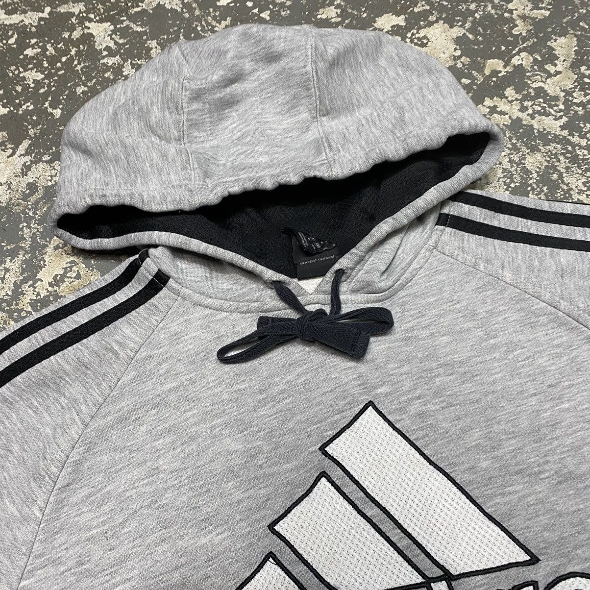Adidas × Vintage Vintage Adidas 3 Stripe Grey Hoodie Sweatshirt Size US M / EU 48-50 / 2 - 4 Thumbnail