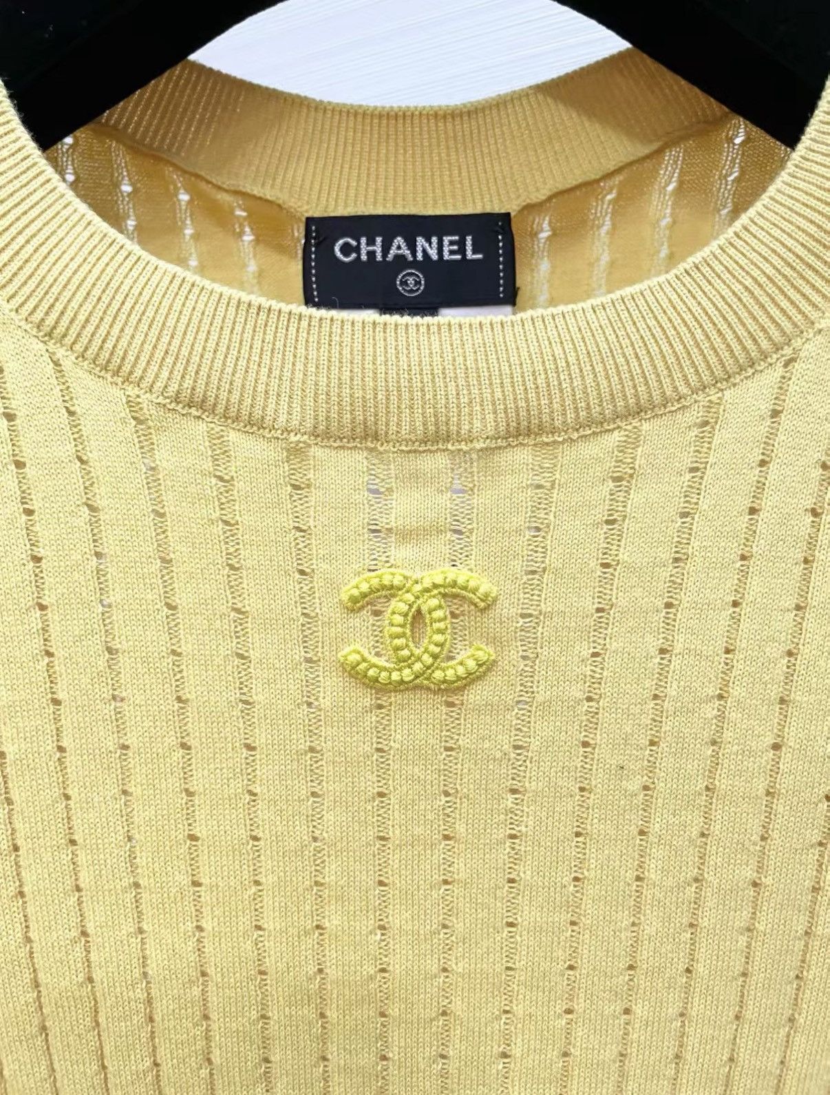 Chanel CHANEL Classic Yellow Ruffled Cotton Knit Short J33 Size XXS / US 00 / IT 34 - 4 Thumbnail