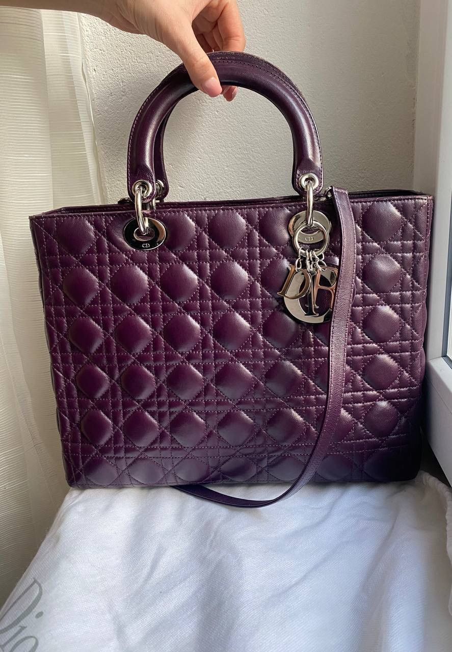 Dior Christian Dior Lady Dior Tasche large bag schwarz lila Mediu Size ONE SIZE - 11 Thumbnail