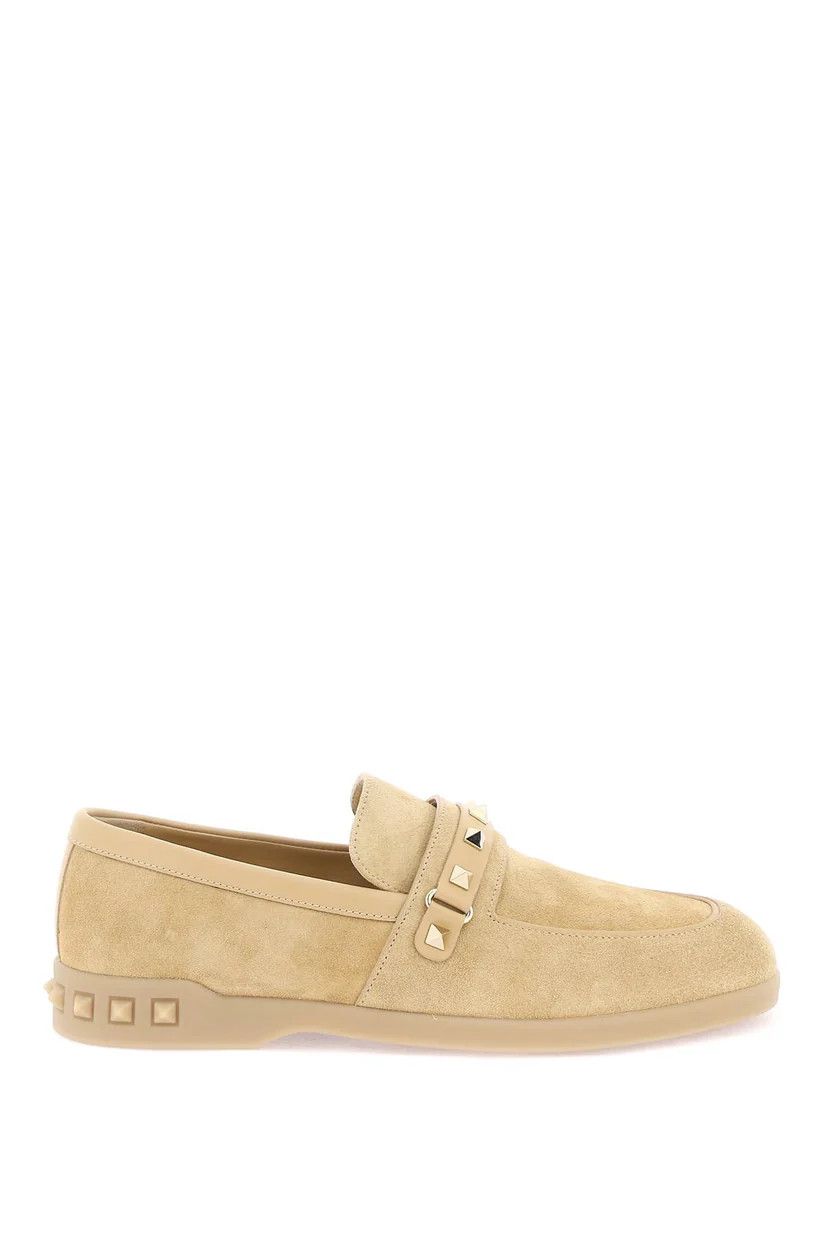 Valentino o1s22i1n0924 Leisure Flows Suede Loafers in Beige Size US 6 / IT 36 - 1 Thumbnail