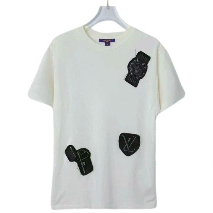 Louis Vuitton Louis Vuitton White Embroidered Cotton T-Shirt Size US M / EU 48-50 / 2 - 1 Thumbnail