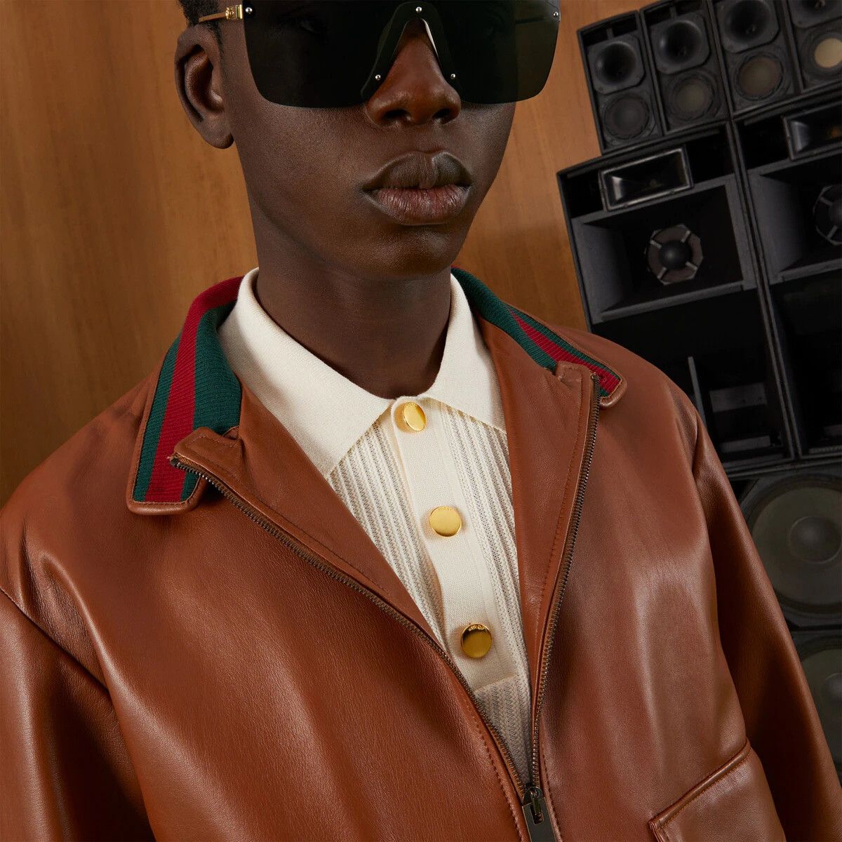 Gucci o1s1wg110725 Leather Bomber Jacket in Brown Size US XL / EU 56 / 4 - 4 Thumbnail