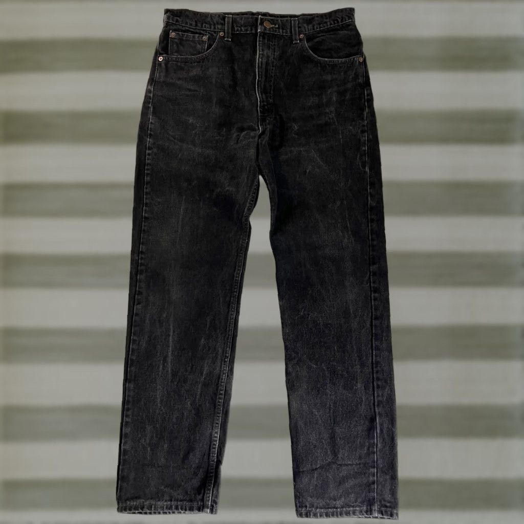 Levi's VINTAGE Levi's 505 Jeans Men Regular Fit Straight Black 33x32 90s USA Americana Size US 33 - 1 Thumbnail