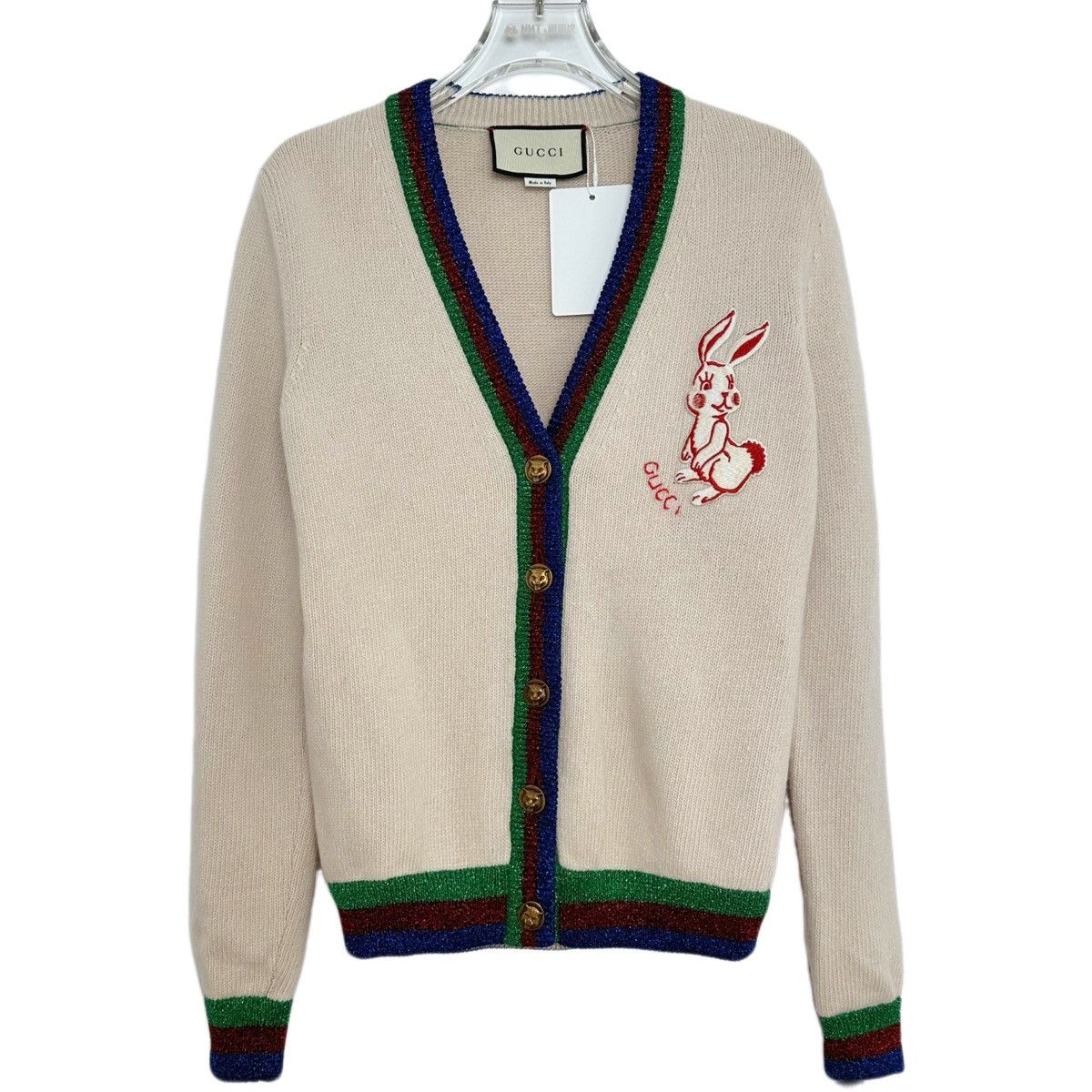 Gucci Gucci Striped Trim Wool Long Sleeve Knit Cardigan Coat K26WX Size XS / US 0-2 / IT 36-38 - 1 Thumbnail