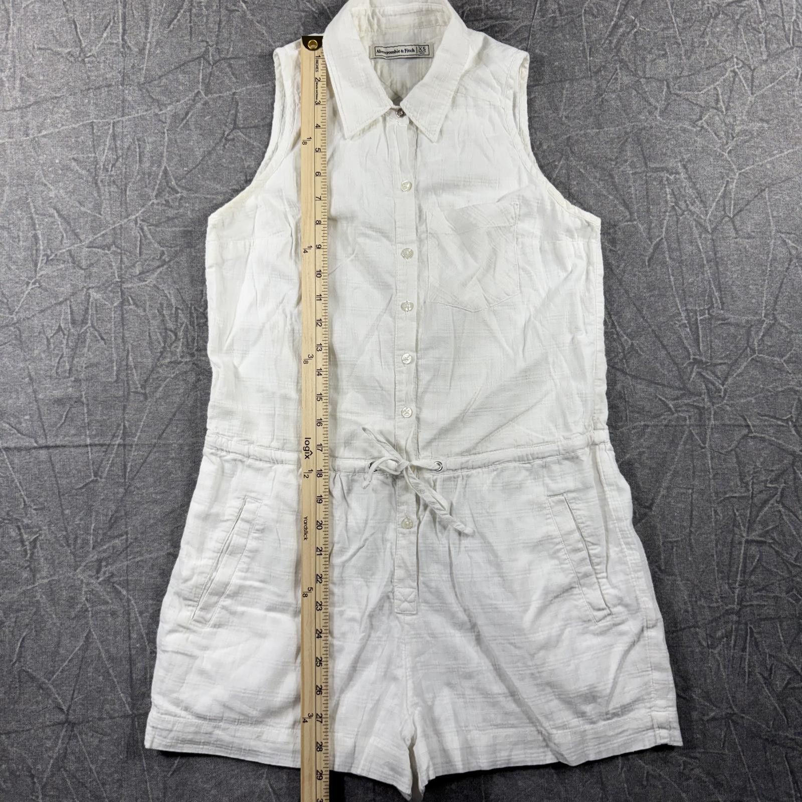 Abercrombie & Fitch Abercrombie Romper Women's XS White sleeveless button-down Size 26" / US 2 / IT 38 - 4 Thumbnail