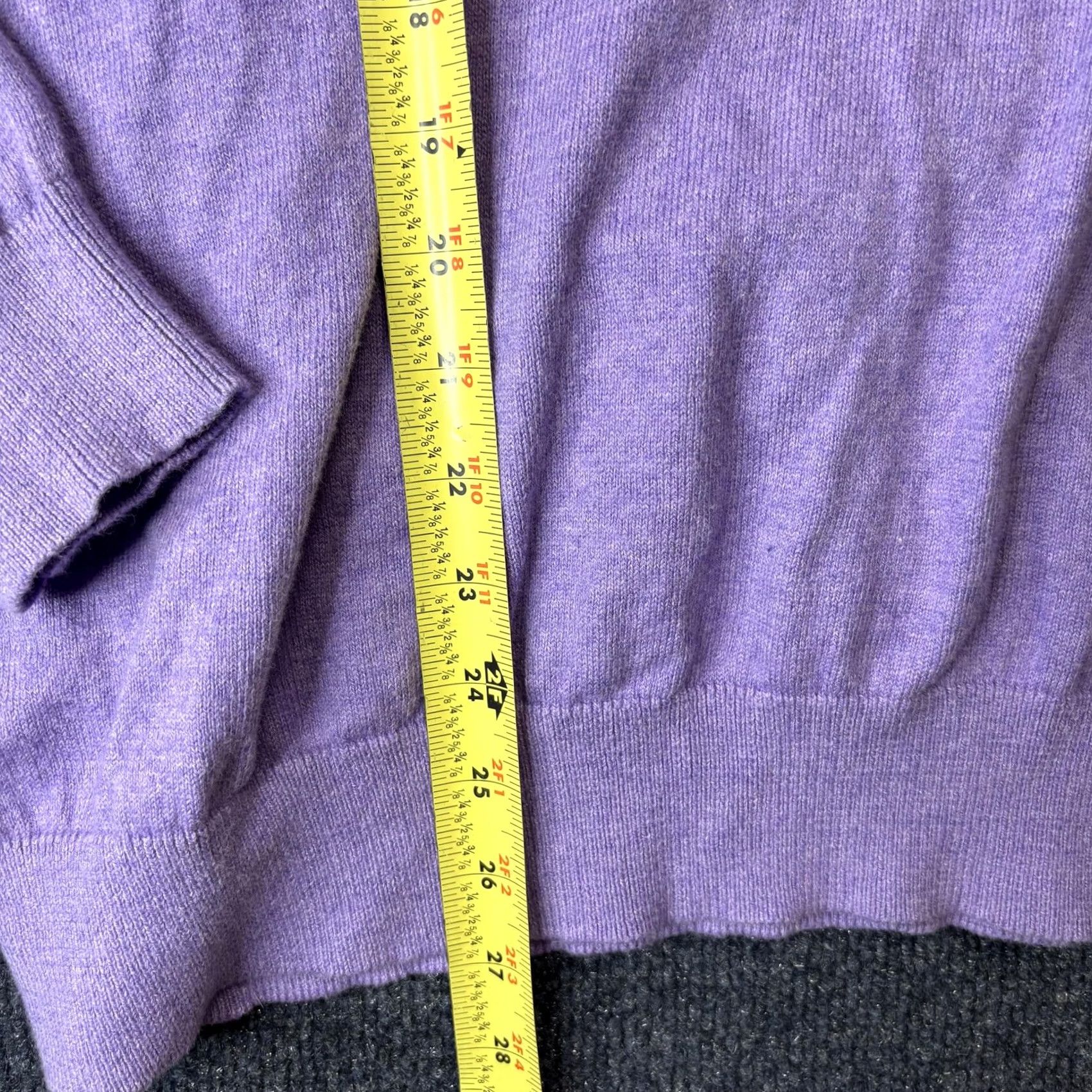 Vintage L.L. Bean Womens Large Light Purple V-Neck Knit Long Sleeve Pullover Sweater Size L / US 10 / IT 46 - 2 Thumbnail