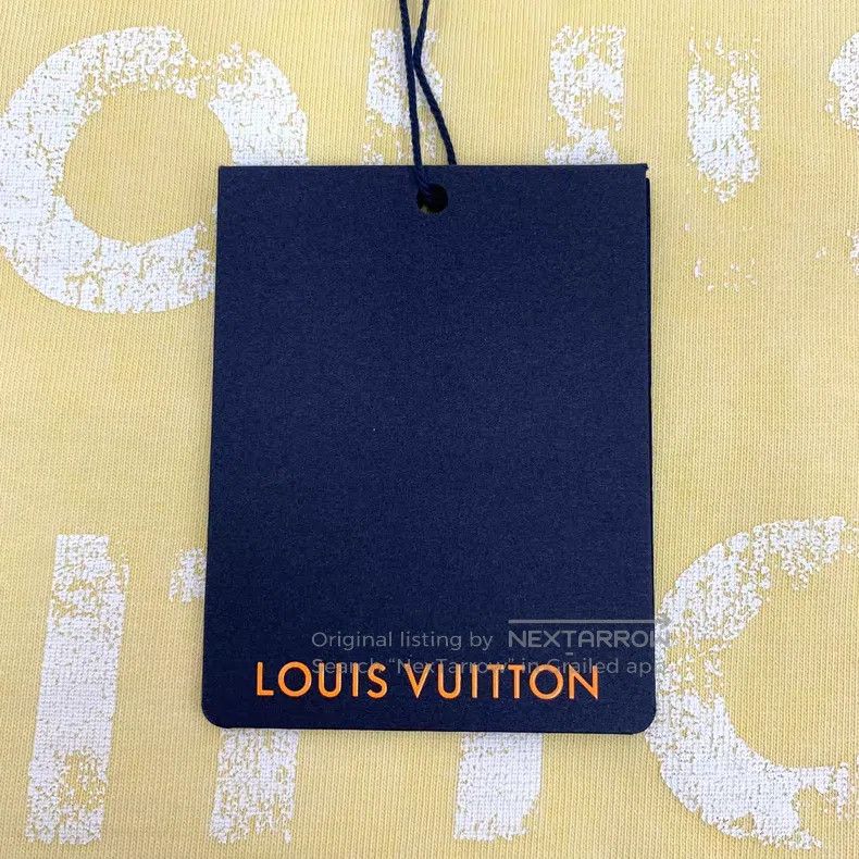 Louis Vuitton Louis Vuitton 24 yellow logo print made old round neck cot Size S / US 4 / IT 40 - 6 Thumbnail