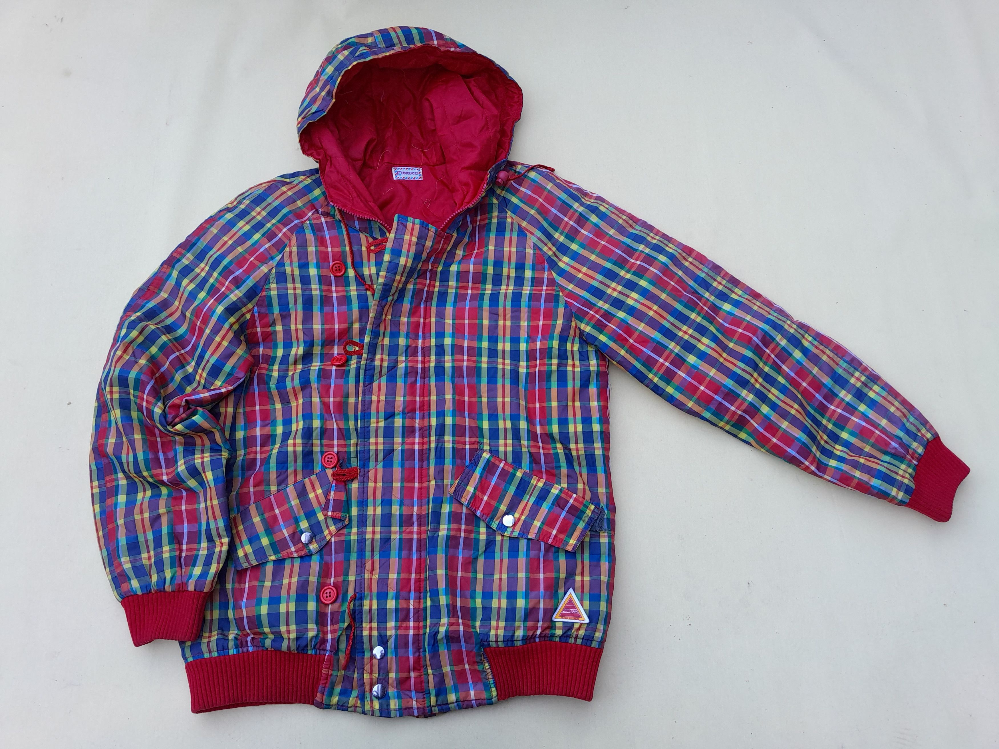 Fiorucci Vintage Fiorucci Jacket Mens M Rainbow Check Coat 80s 90s Size US M / EU 48-50 / 2 - 3 Thumbnail