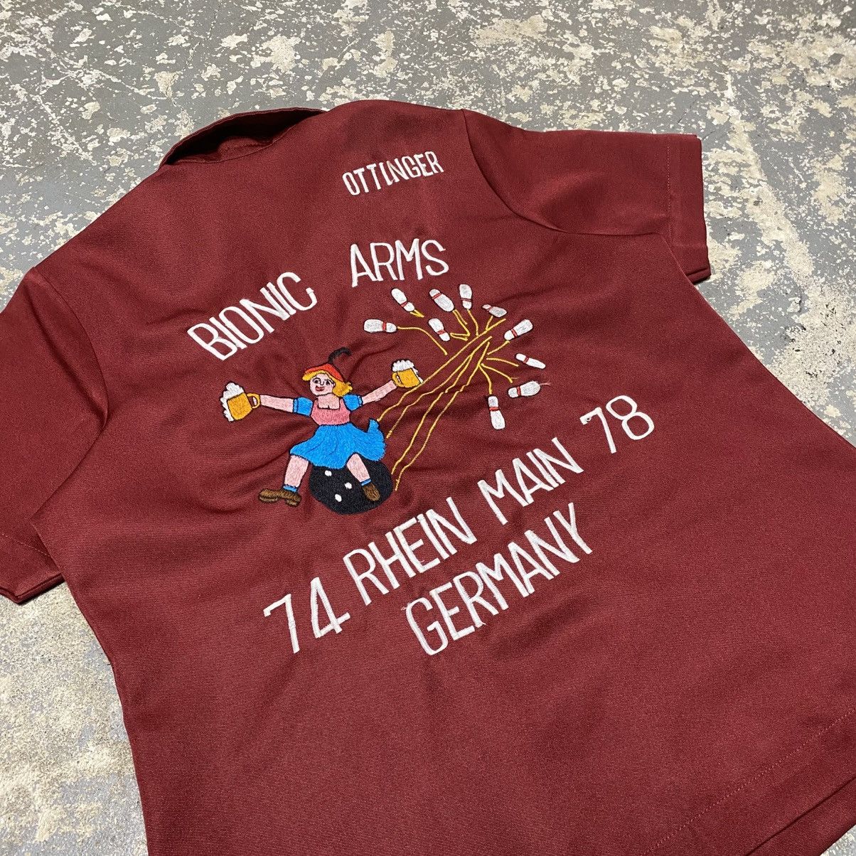 Vintage Vintage 1970s Bionic Arms Beer USAF Germany Bowling Shirt Size S / US 4 / IT 40 - 15 Thumbnail