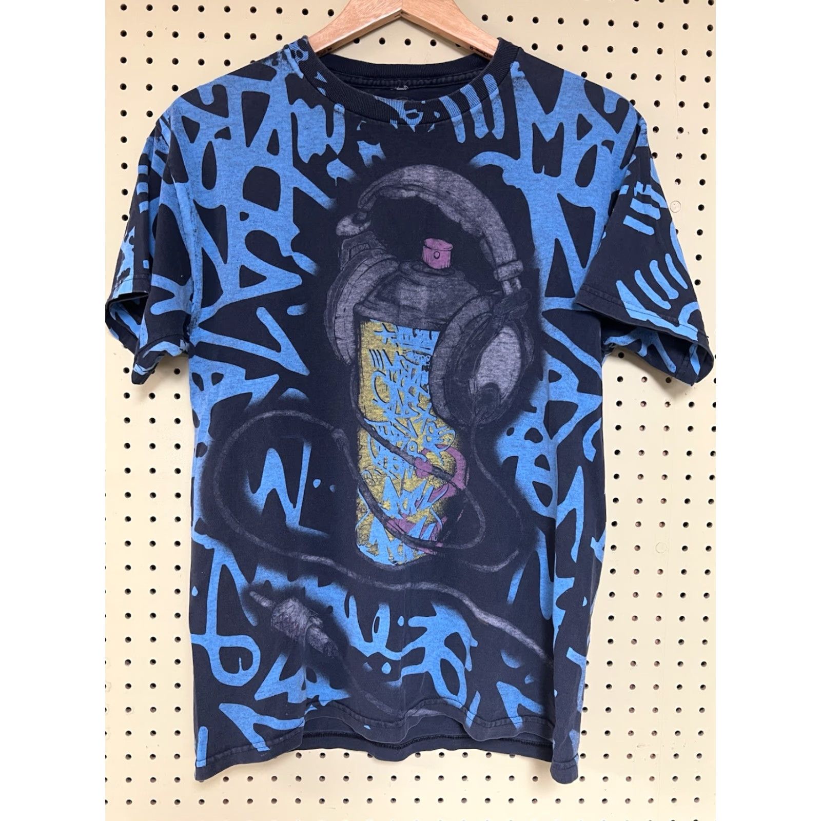 Anchor Blue Anchor Blue T-Shirt Crew Neck Multicolor All over Print Y2K Medium Men Regular Classic Streetwear Spray Paint Size US M / EU 48-50 / 2 - 2 Thumbnail