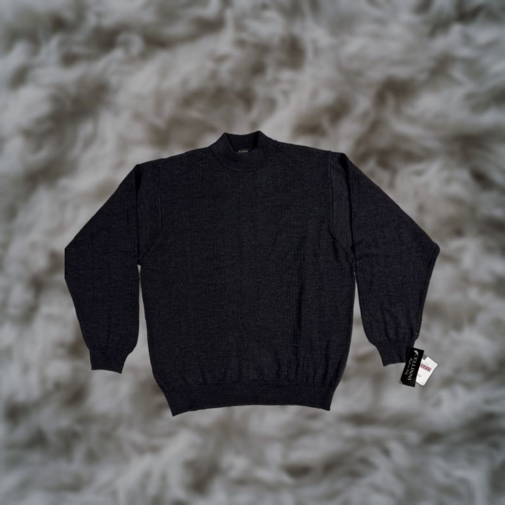 Vintage Cellinni Pullover Wool Sweater Men M NWT Merino Wool Charcoal Gray Italy Size US M / EU 48-50 / 2 - 1 Thumbnail
