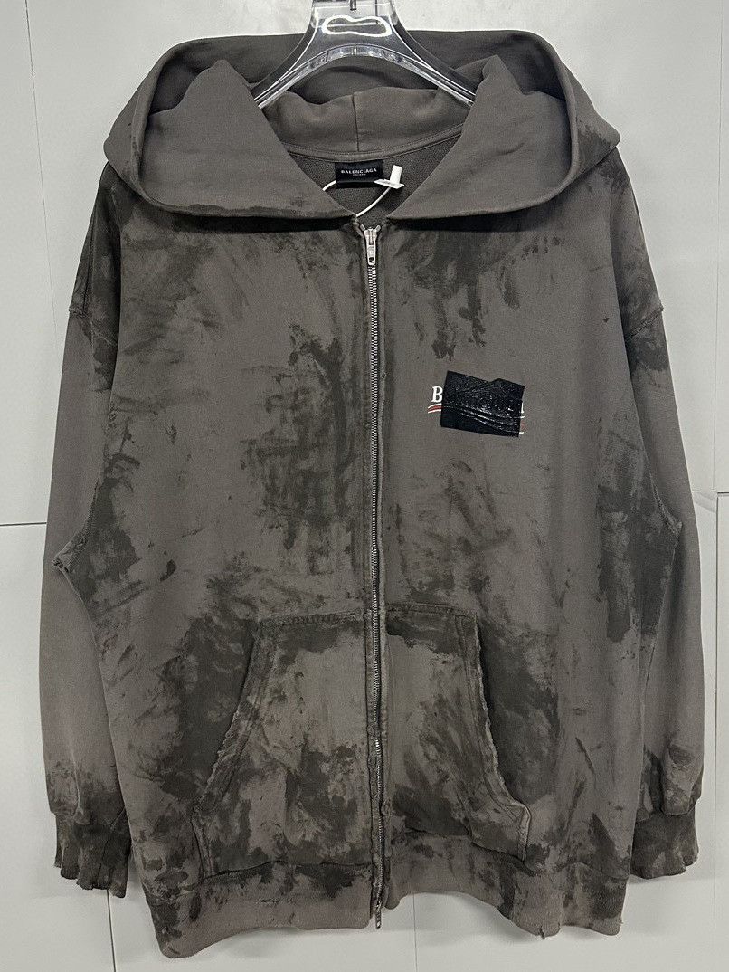 Balenciaga Balenciaga Tie Dye Logo Patch Hoodie Size M Size US M / EU 48-50 / 2 - 1 Thumbnail