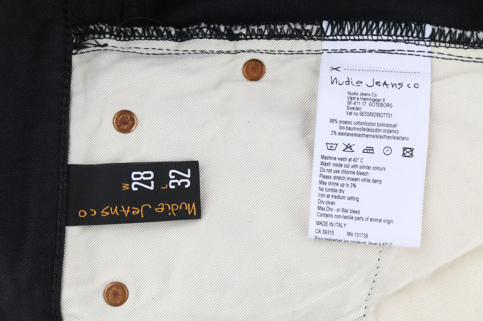 Nudie Jeans PIPE LED CLEAN SLATE W28/L32 Black Denim Jeans 80449 Size US 28 / EU 44 - 6 Thumbnail