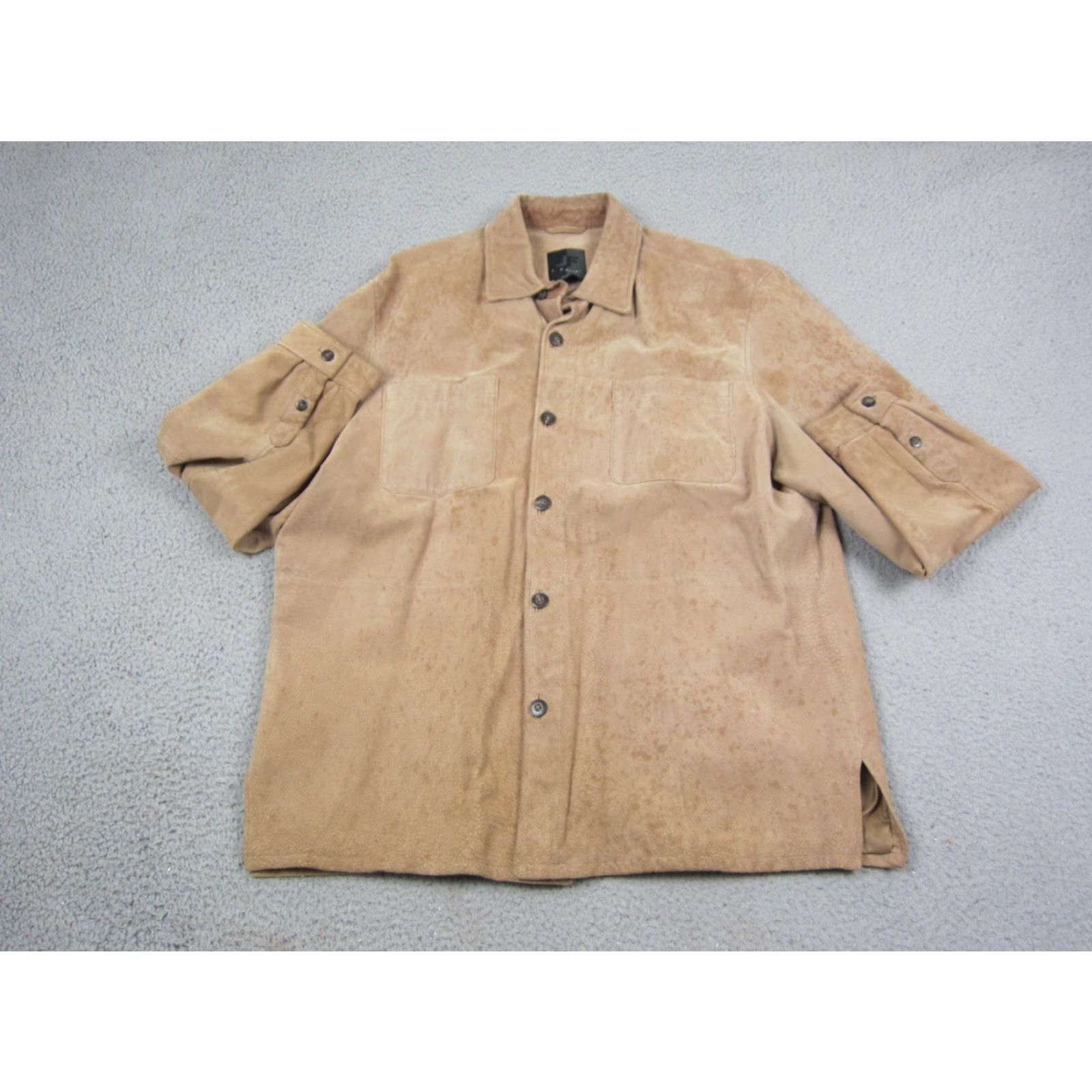 Vintage VINTAGE J. Ferrar Leather Jacket Mens L Brown Suede Button Front 90s Western Bomber Jacket Lined Solid Brown Mens2020 Size US L / EU 52-54 / 3 - 2 Thumbnail