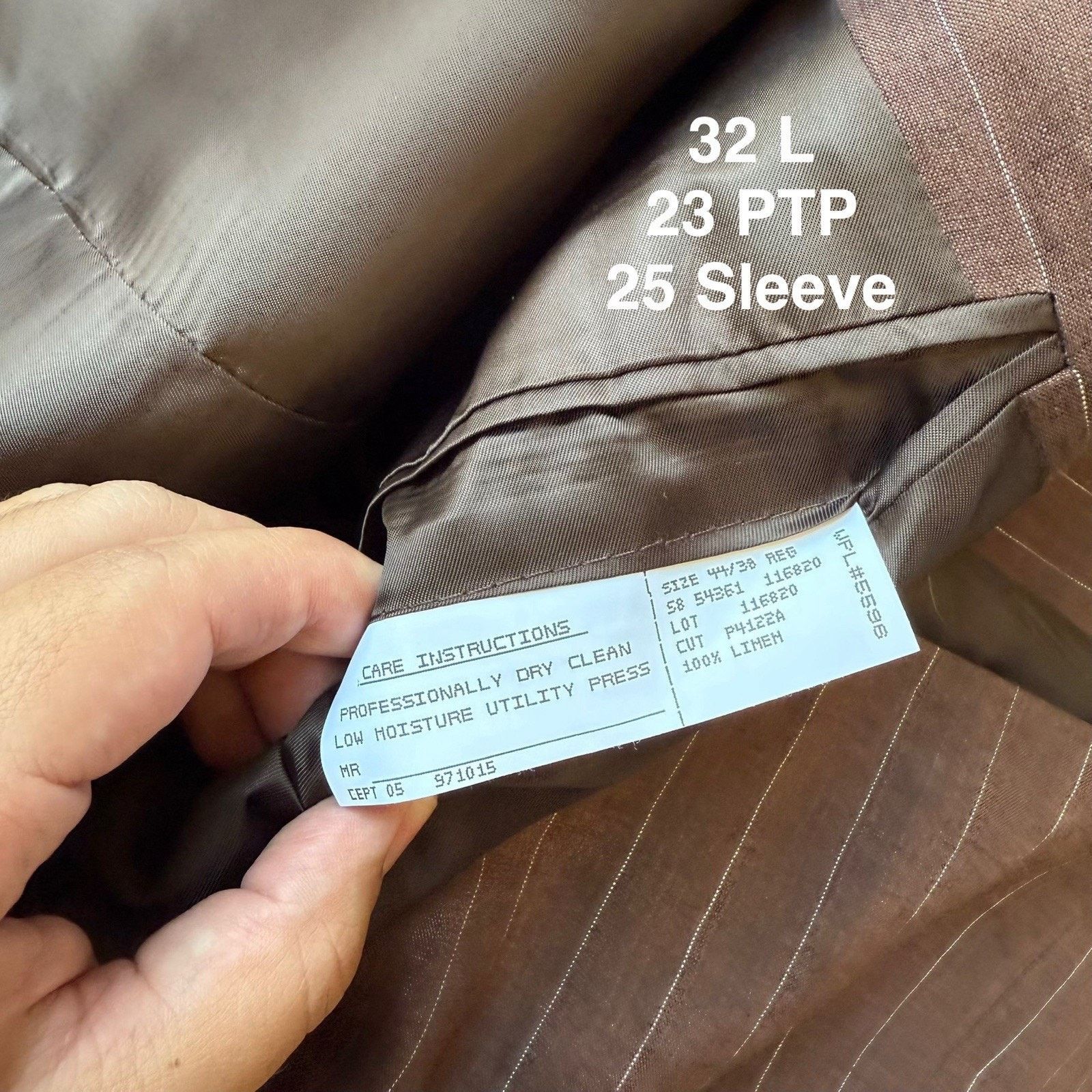 Polo Ralph Lauren × Vintage Vintage Polo Ralph Lauren Blazer 44/38 Reg Brown Pinstripe Size 44R - 6 Thumbnail