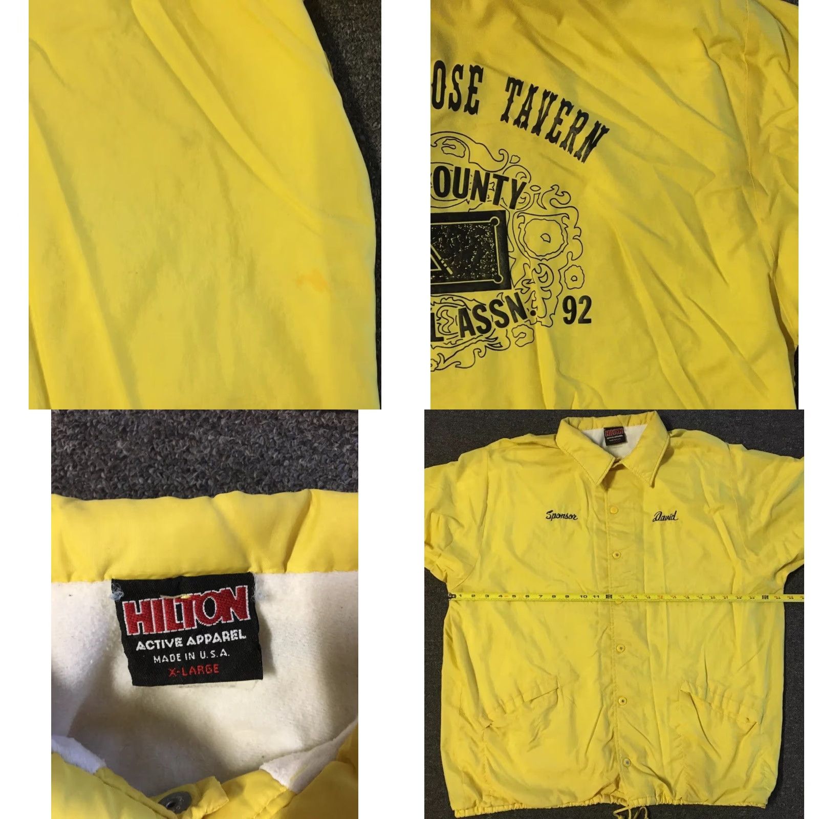 Vintage VINTAGE 90s Yellow Rose Tavern Faded Distress Pool Hall Jacket XL Grunge Bowling Bar Size US XL / EU 56 / 4 - 11 Thumbnail