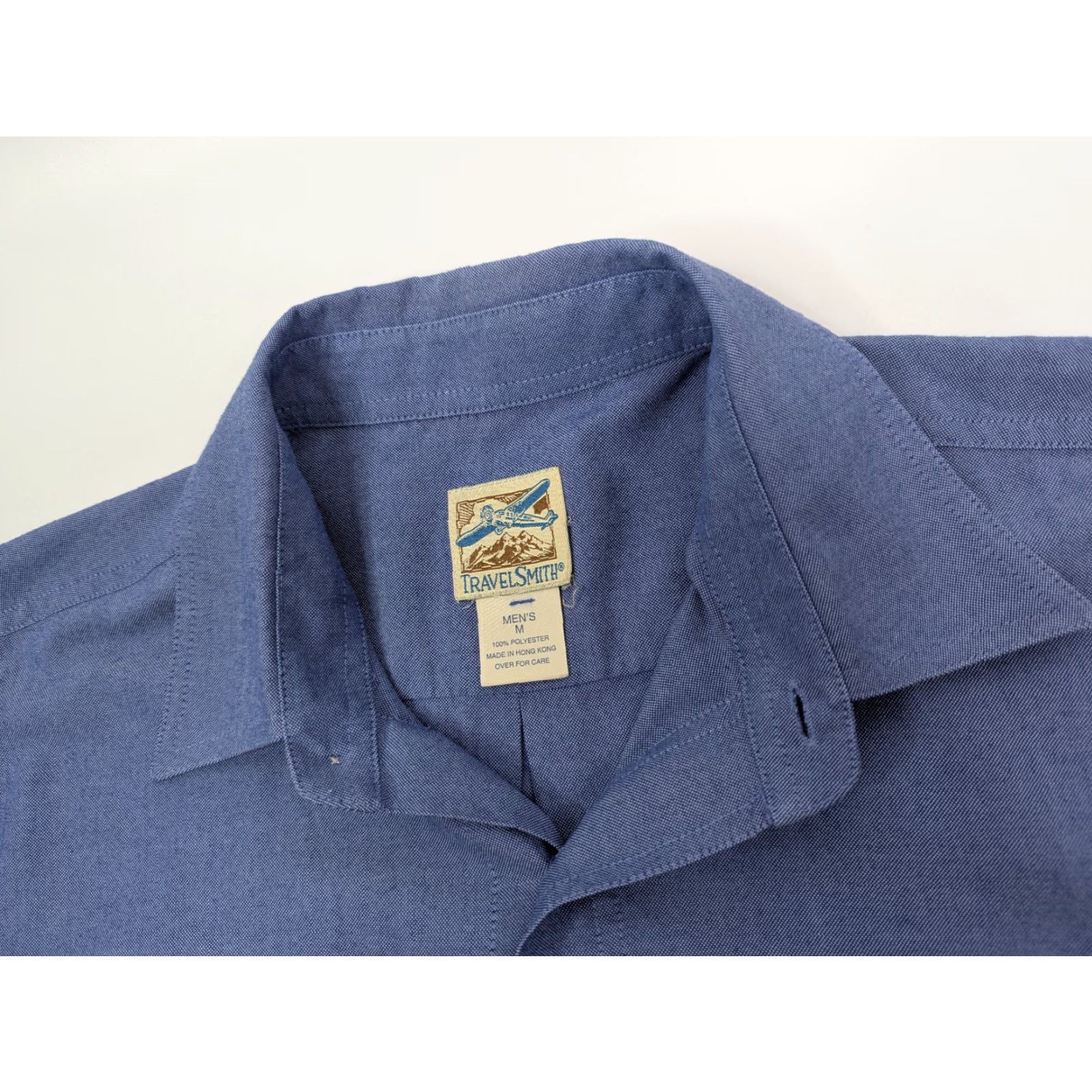 Vintage VINTAGE TravelSmith Shirt Mens M Blue Button Duel Pocket Short Sleeve Size US M / EU 48-50 / 2 - 7 Thumbnail