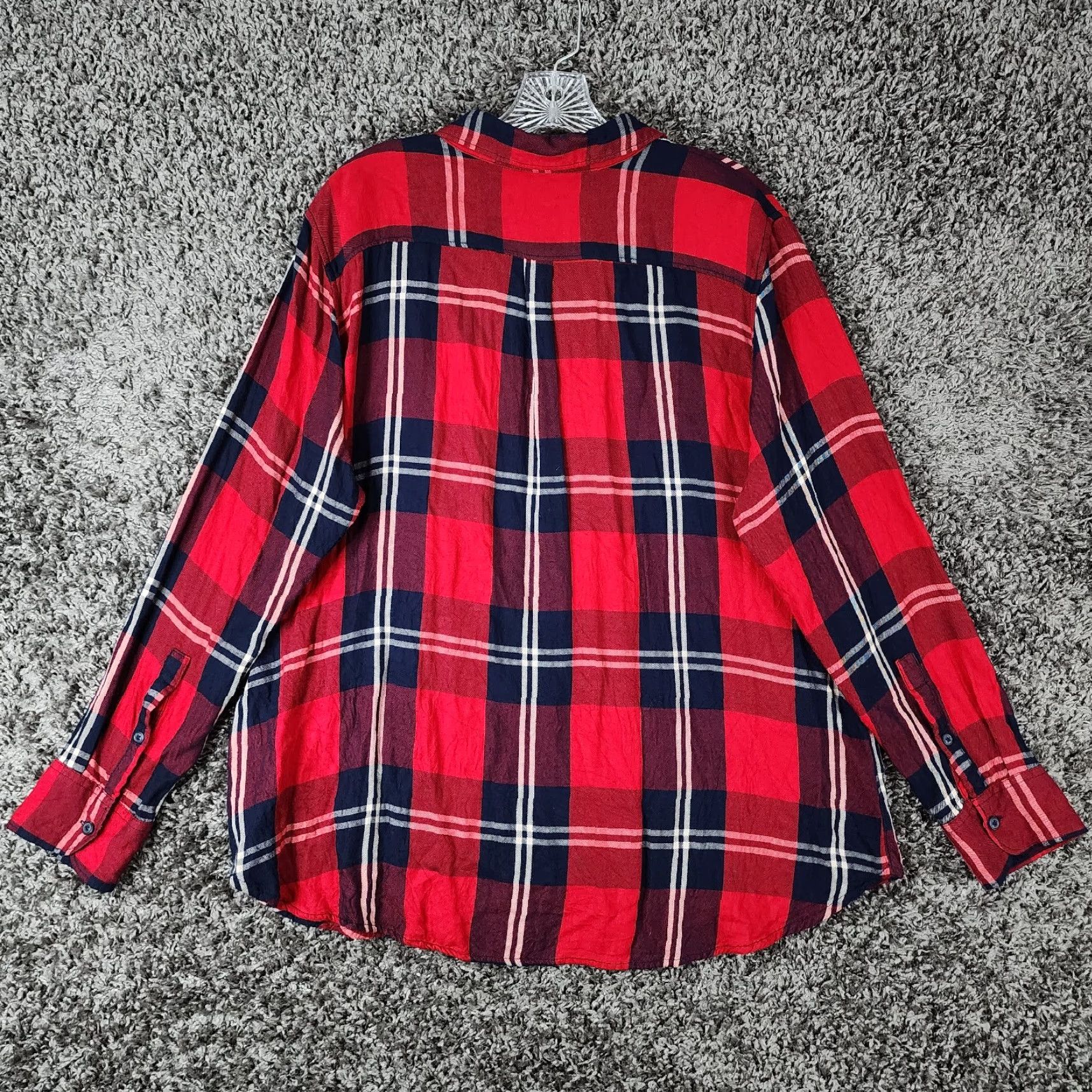 Vintage Woolrich Button-Up Shirt - Plaid Long Sleeve - Women - 2XL - Red/Blue Size XXL / US 16-18 / IT 52-54 - 5 Thumbnail